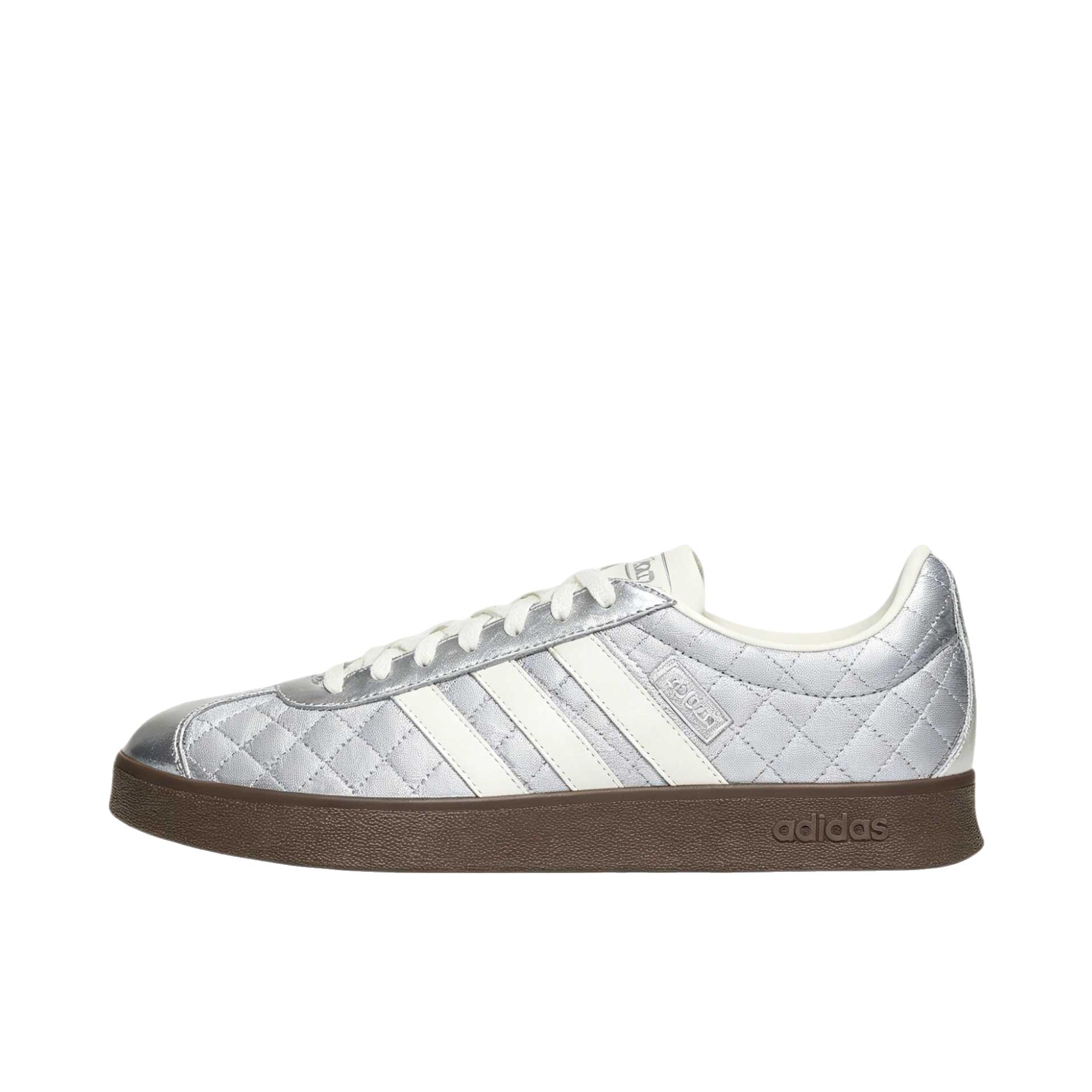 推荐商品：adidas VL Court T头鞋 德训鞋 板鞋 休闲舒适轻便减震耐磨防滑轻运动复古圆头 金属银/汉玉白