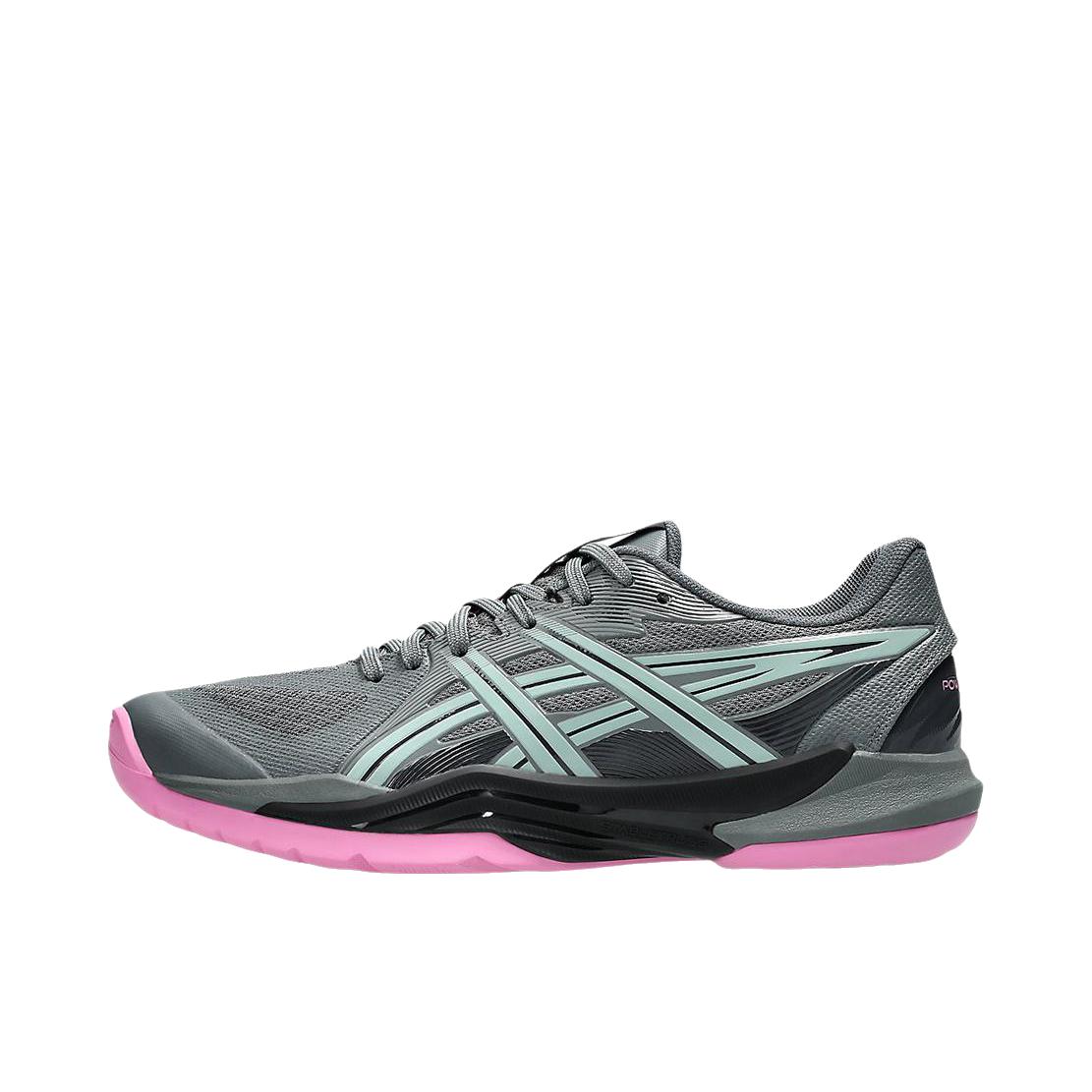 推荐商品：Asics/亚瑟士  极光  Gel-Powerbreak FF  防滑 美观 舒适 耐磨 稳定支撑 缓震 轻量  综训鞋 羽毛球鞋  灰色/绿色