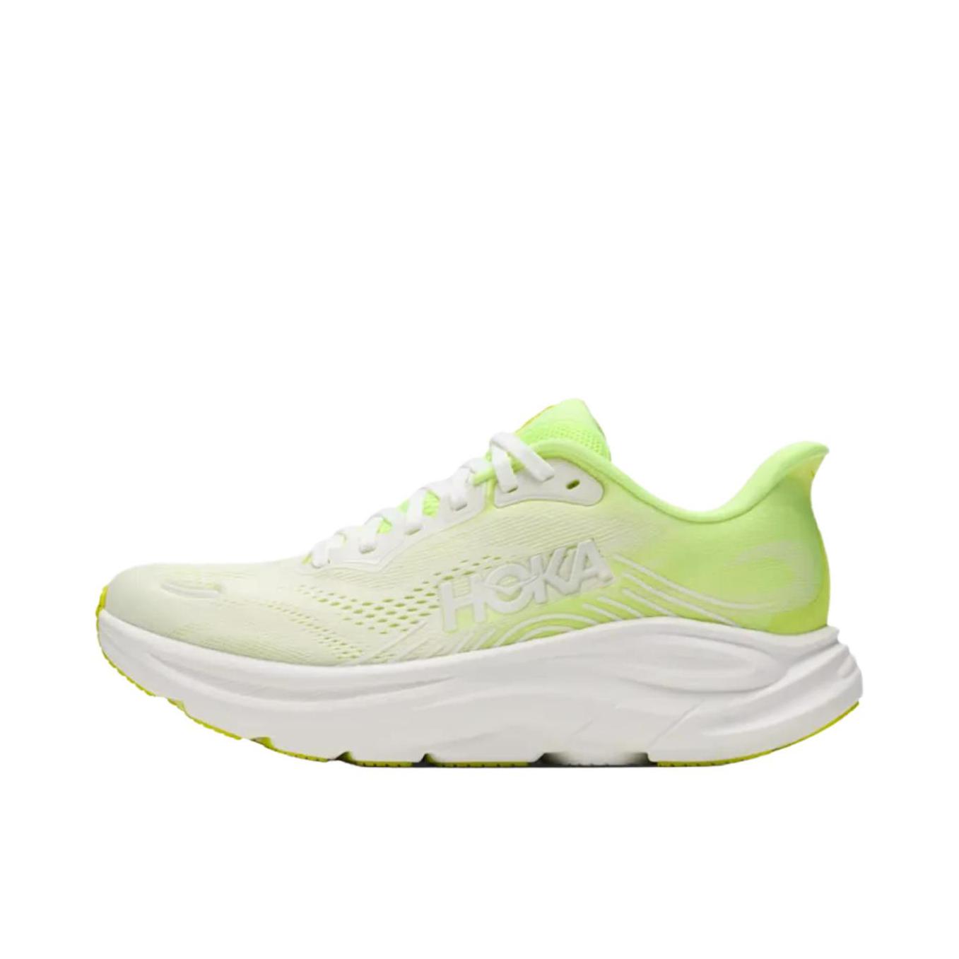 推荐商品：HOKA ONE ONE CLIFTON 11 跑鞋 舒适简约透气耐磨 宽版/柚子绿/霜白色
