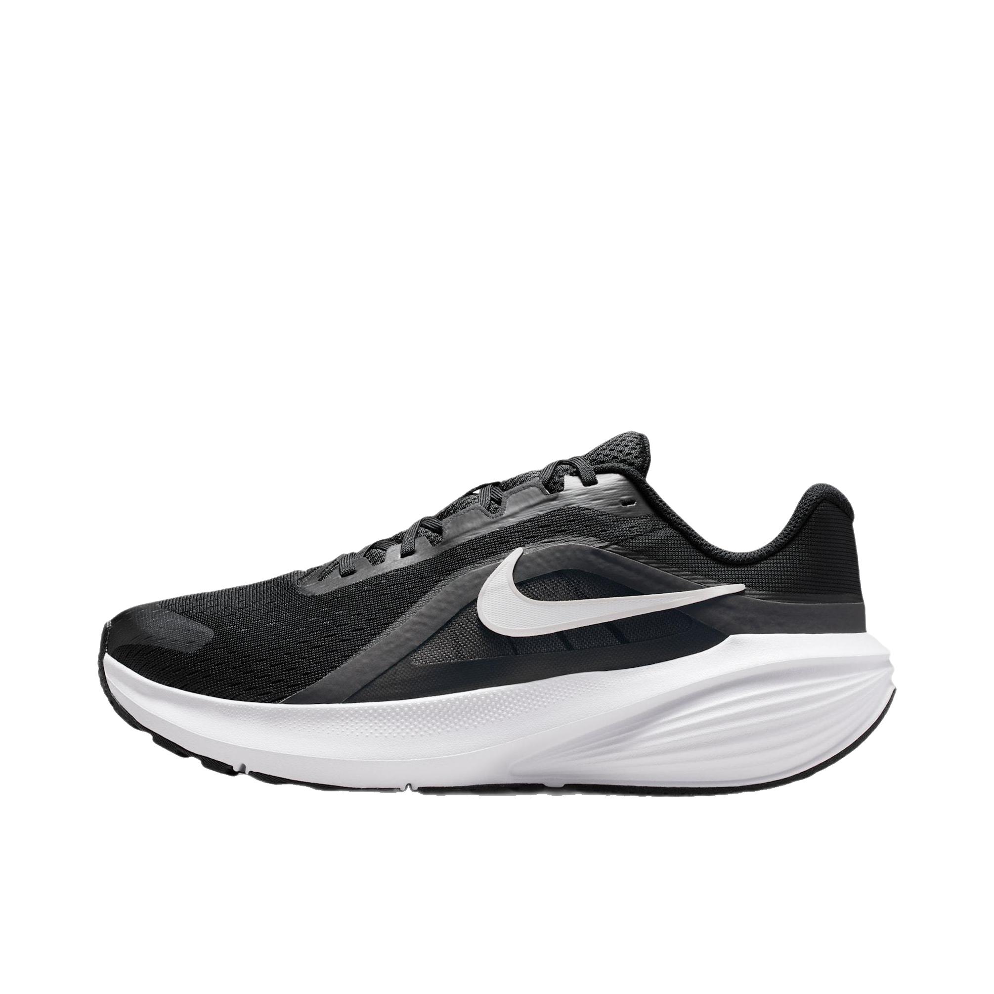 推荐商品：Nike Downshifter 14 跑鞋 时尚系带轻便透气回弹训练贴合缓震防滑 宽楦/黑色/炭灰色/白色