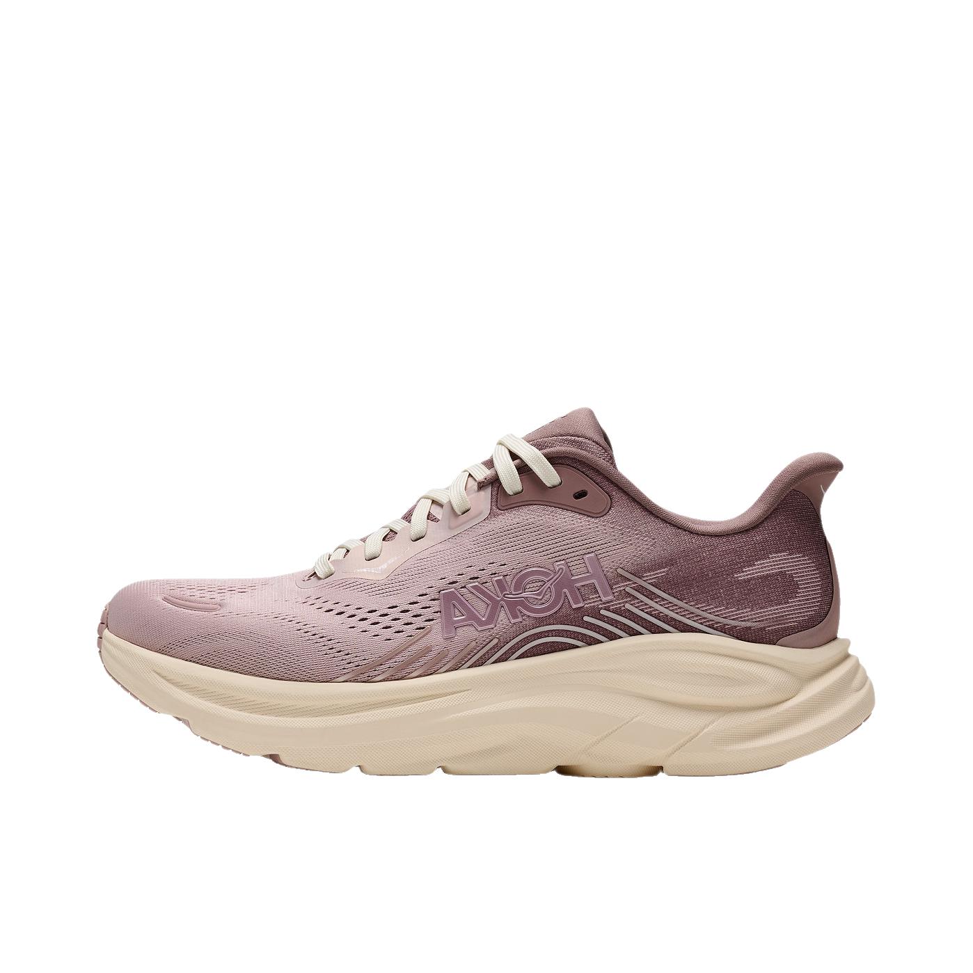推荐商品：HOKA ONE ONE CLIFTON 11 跑鞋 舒适简约透气耐磨 GLM版/欧珀粉/石英灰