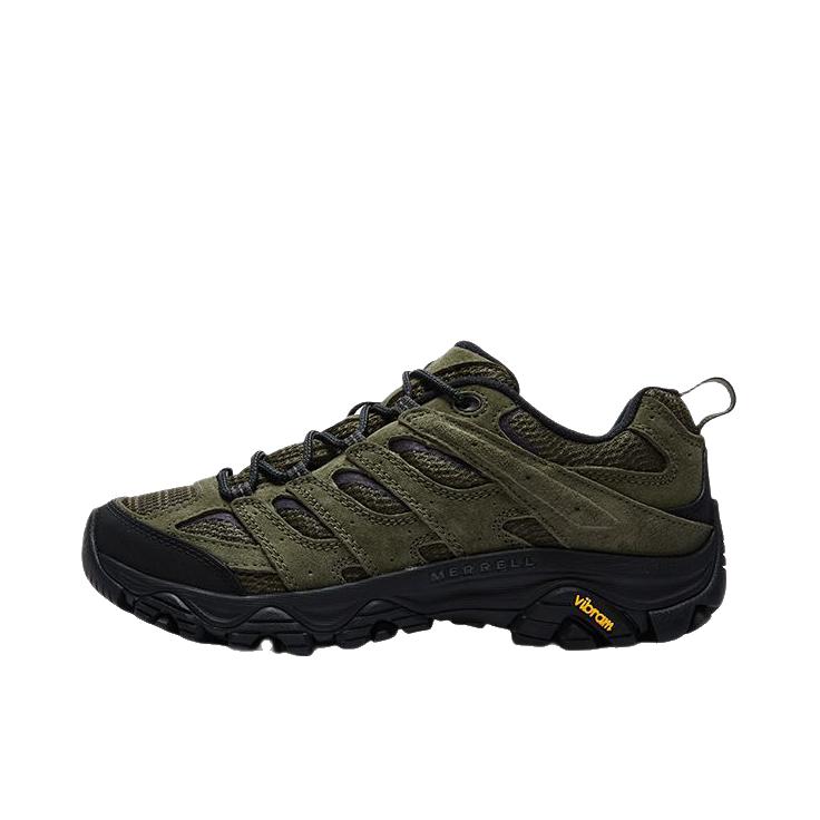 推荐商品：Merrell/迈乐 MOAB 3 低帮 登山鞋 户外休闲鞋 织物防滑耐磨透气轻量缓震包裹性抓地 暗苔绿