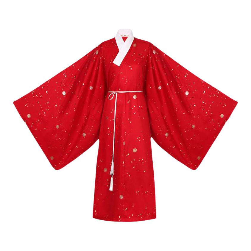 推荐商品：花朝记 星辰洒金明制道袍汉服 CYW2307101 红