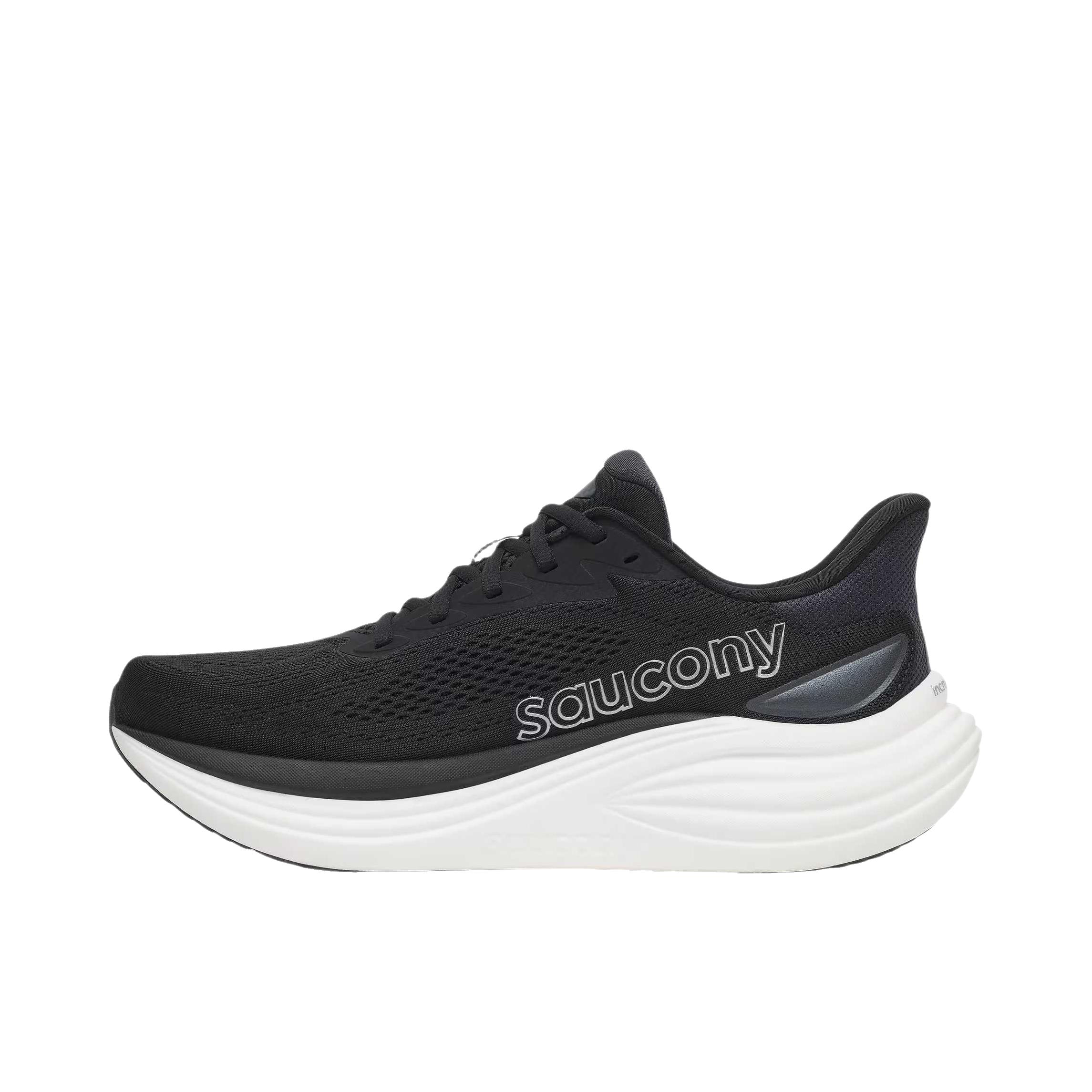 推荐商品：Saucony/索康尼 TRIUMPH 胜利 24 跑鞋 柔软透气圆头厚底 黑色/银色