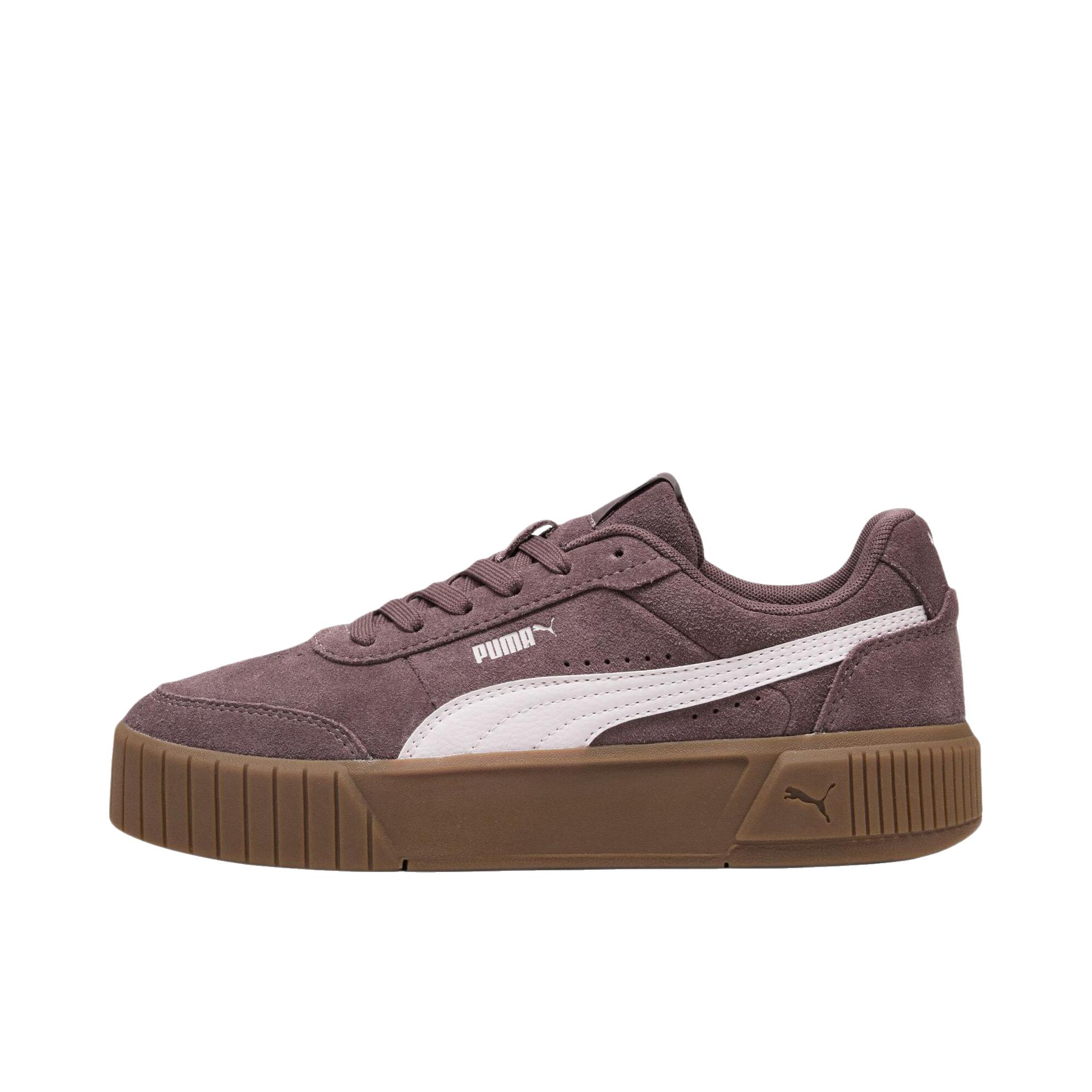 推荐商品：Puma/彪马 Carina Mia 板鞋 松糕鞋 复古运动休闲增高厚底鞋支撑贴合 浓可可色/粉末粉