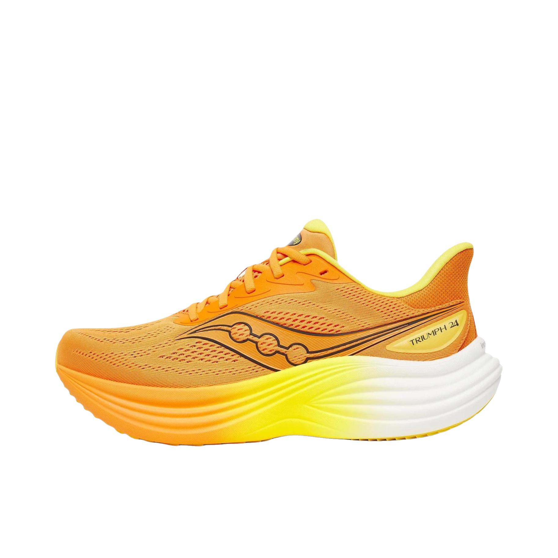 推荐商品：Saucony/索康尼 TRIUMPH 胜利 24 跑鞋 柔软透气圆头厚底 橙色/黑色