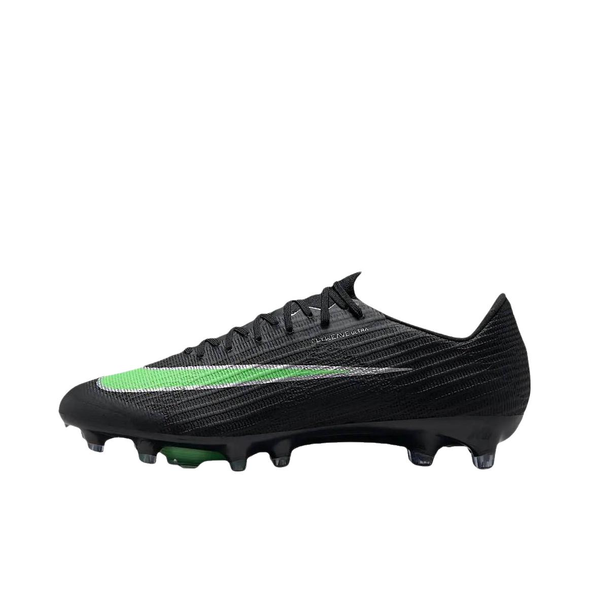 推荐商品：Nike Mercurial Superfly 11 Elite AG 足球鞋 回弹厚底圆头一脚蹬 黑色/梦幻绿