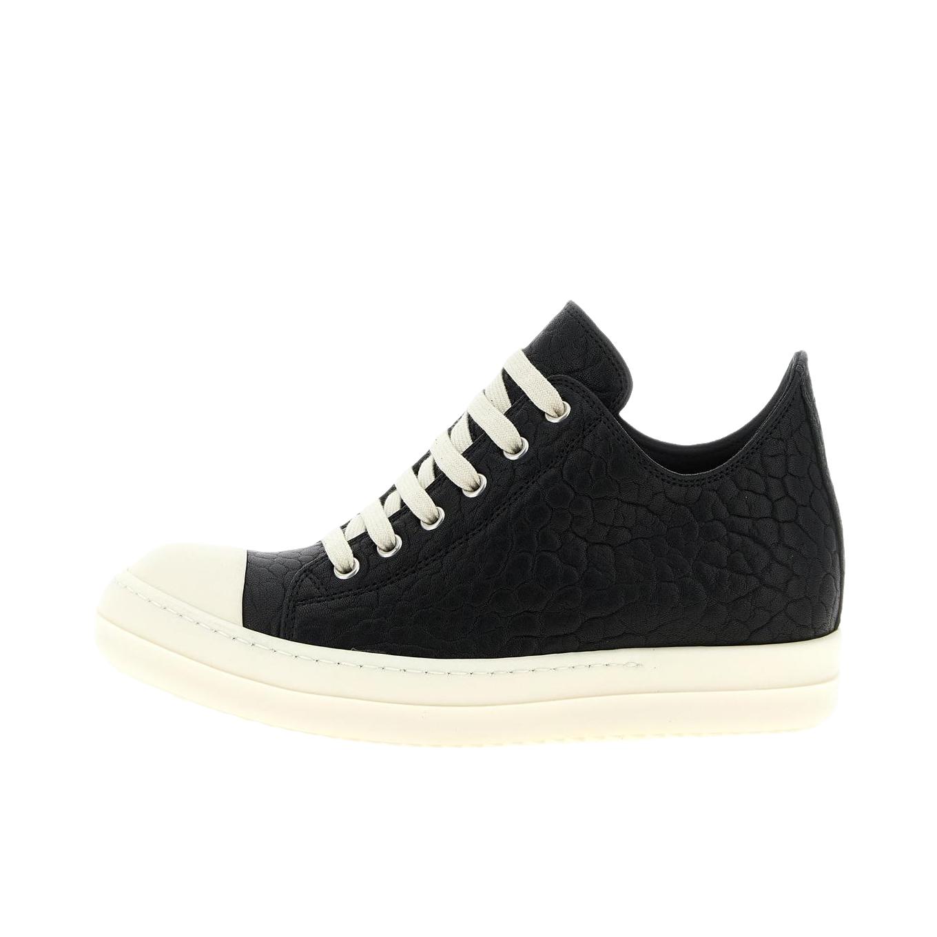 推荐商品：Rick Owens 板鞋 皮革橡胶平底系带 RP02F5891LBB 女款/黑色/白色
