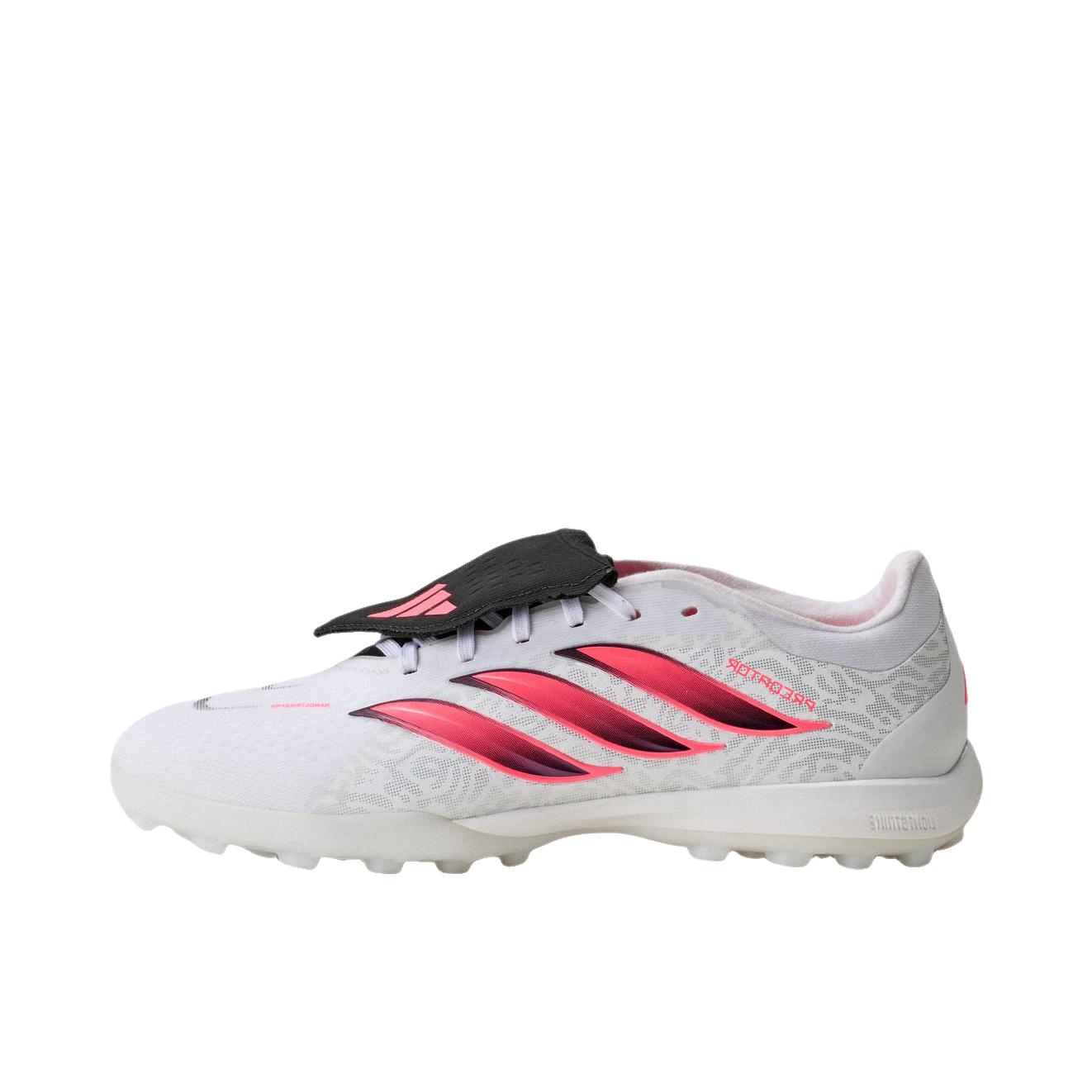 推荐商品：adidas 猎鹰26 PREDATOR PRO FT TF 足球鞋 次顶级人草室外硬地胶质碎钉贴合 白色/漩涡荧光红/黑色 