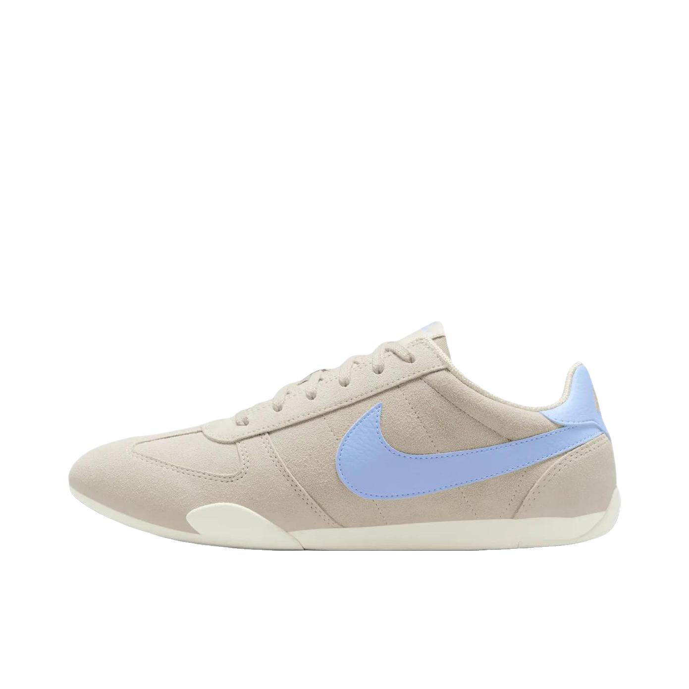 推荐商品：Nike Sprint Sister 运动休闲鞋 系带平跟圆头薄底复古芭蕾风 低帮/帆白色/蓝色