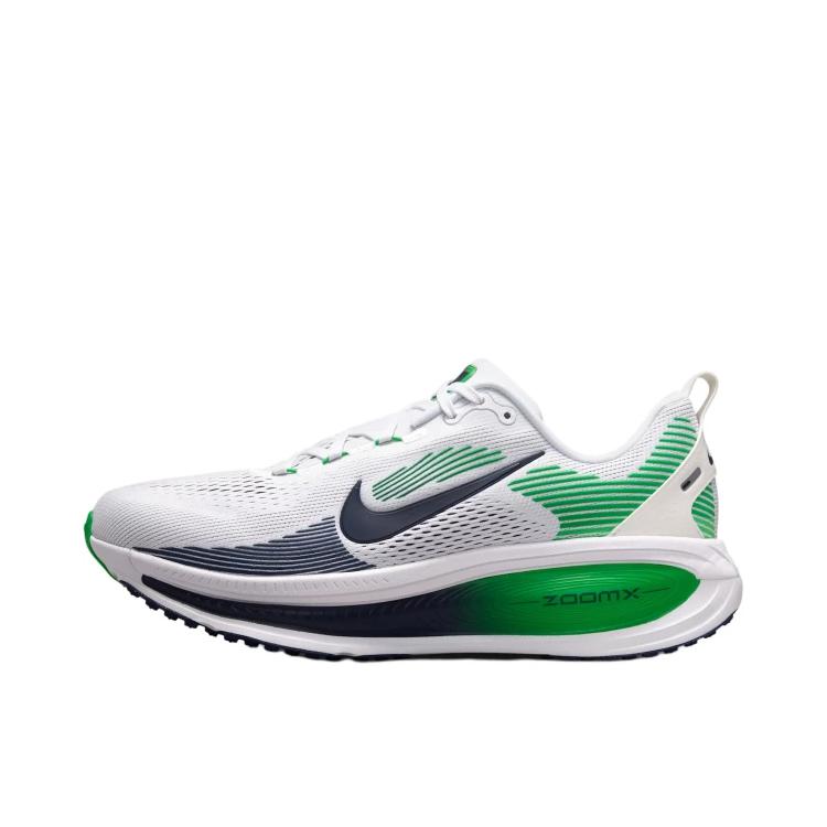 推荐商品：Nike Vomero 18 跑鞋 减震防滑低帮厚底训练轻便短跑贴合防水 帆白色/绿色