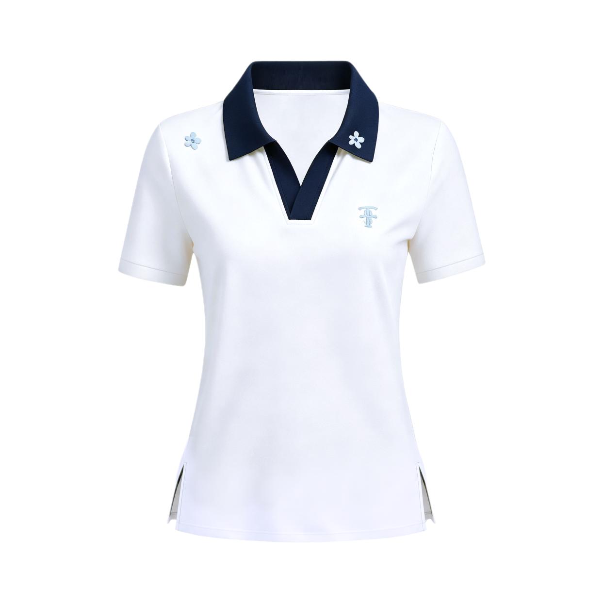 推荐商品：FOASIS 2026SS 正肩收腰下摆开叉高弹短袖Polo衫 女装 FA-0108A22 大白