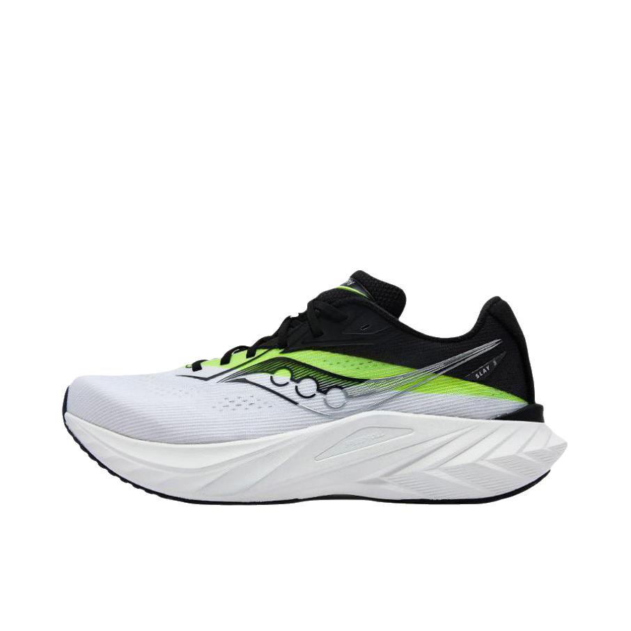 推荐商品：Saucony/索康尼 SLAY 全速3 跑鞋 耐磨竞速训练碳板缓震全掌回弹轻便防滑 白色/黑色/绿色