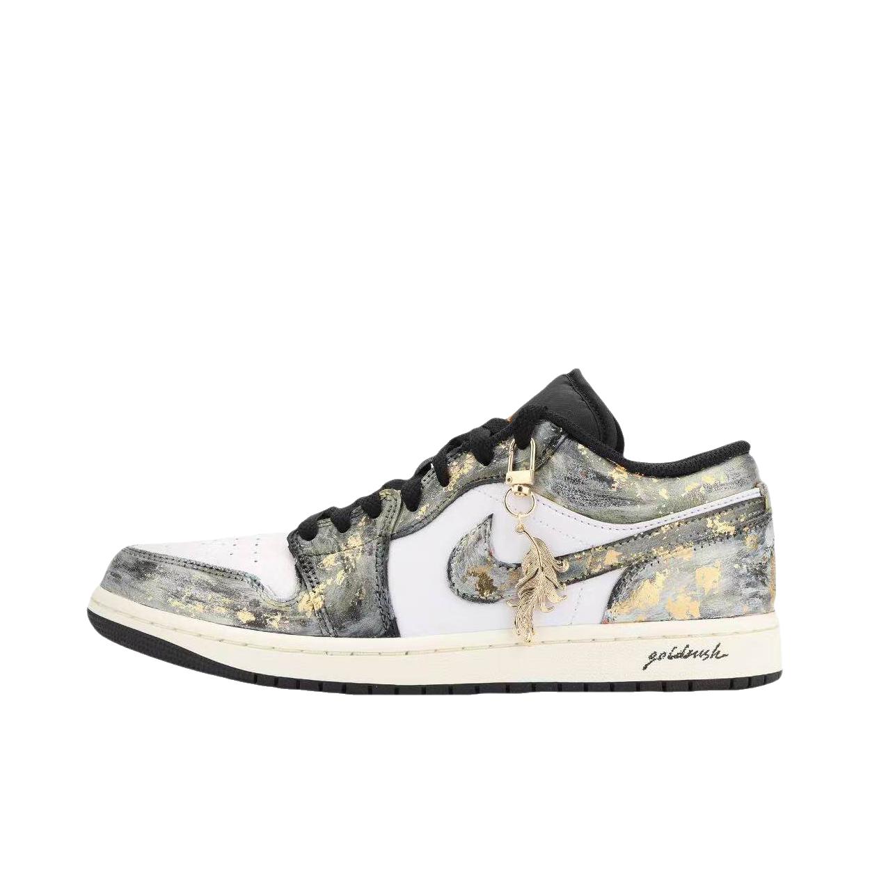 推荐商品：【定制球鞋】Air Jordan 1 减震 耐磨 透气 平跟 复古 潮流 简约 包裹性 防滑 轻便 支撑 增高 板鞋 淘金热