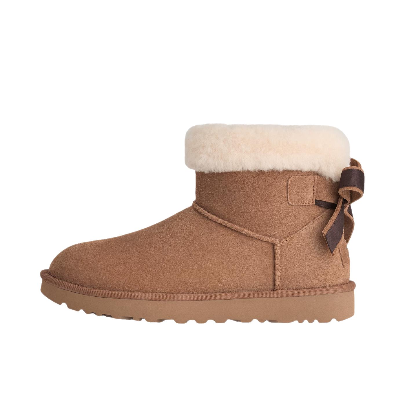 UGG Mini Bailey Flex 迷你贝莉 弹力款 蝴蝶结 短靴 雪地靴 2026版/女款/栗色