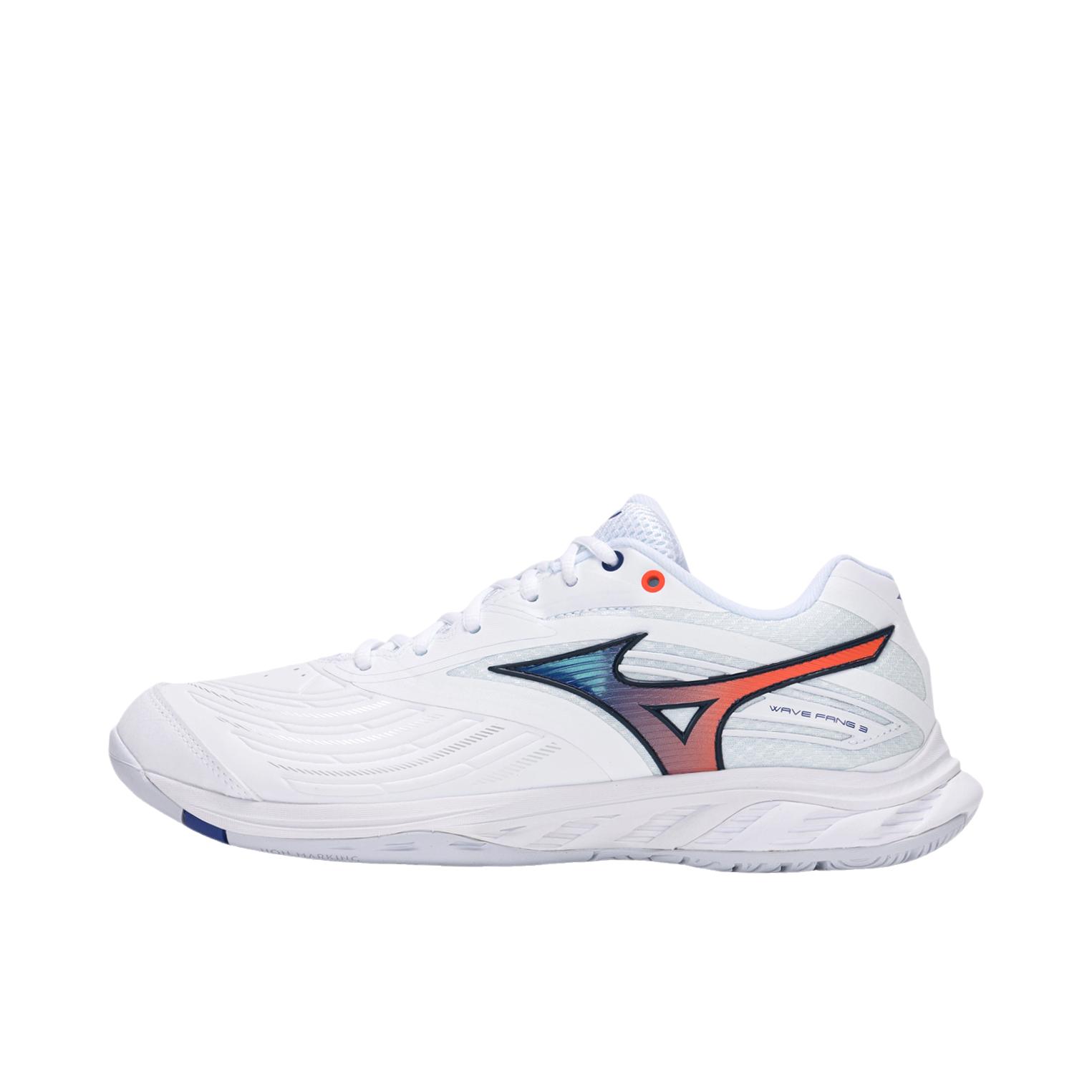 推荐商品：Mizuno/美津浓 WAVE FANG 3 羽毛球鞋 轻量缓震透气轻便 幻彩橙