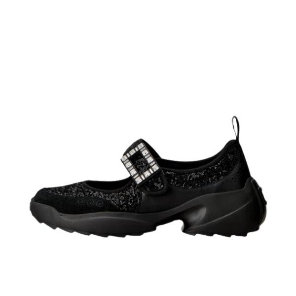 推荐商品：ROGER VIVIER/罗杰维维亚 Viv' on the Run 运动休闲鞋 圆头厚底通勤青年 女款/黑色