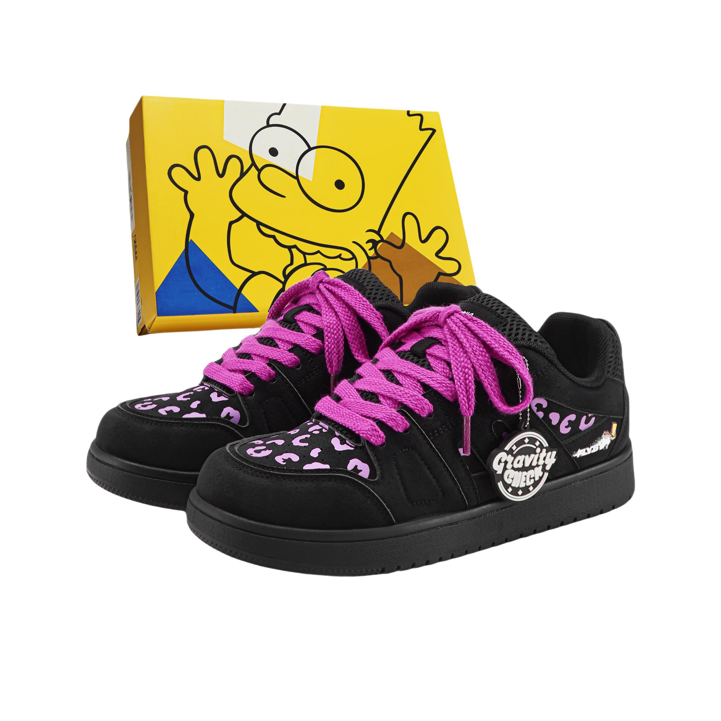 推荐商品：The Simpsons/辛普森一家 空军一号 板鞋 支撑皮革街头运动风防水包裹性增高 国内/亚太版本/礼盒款/豹纹紫 