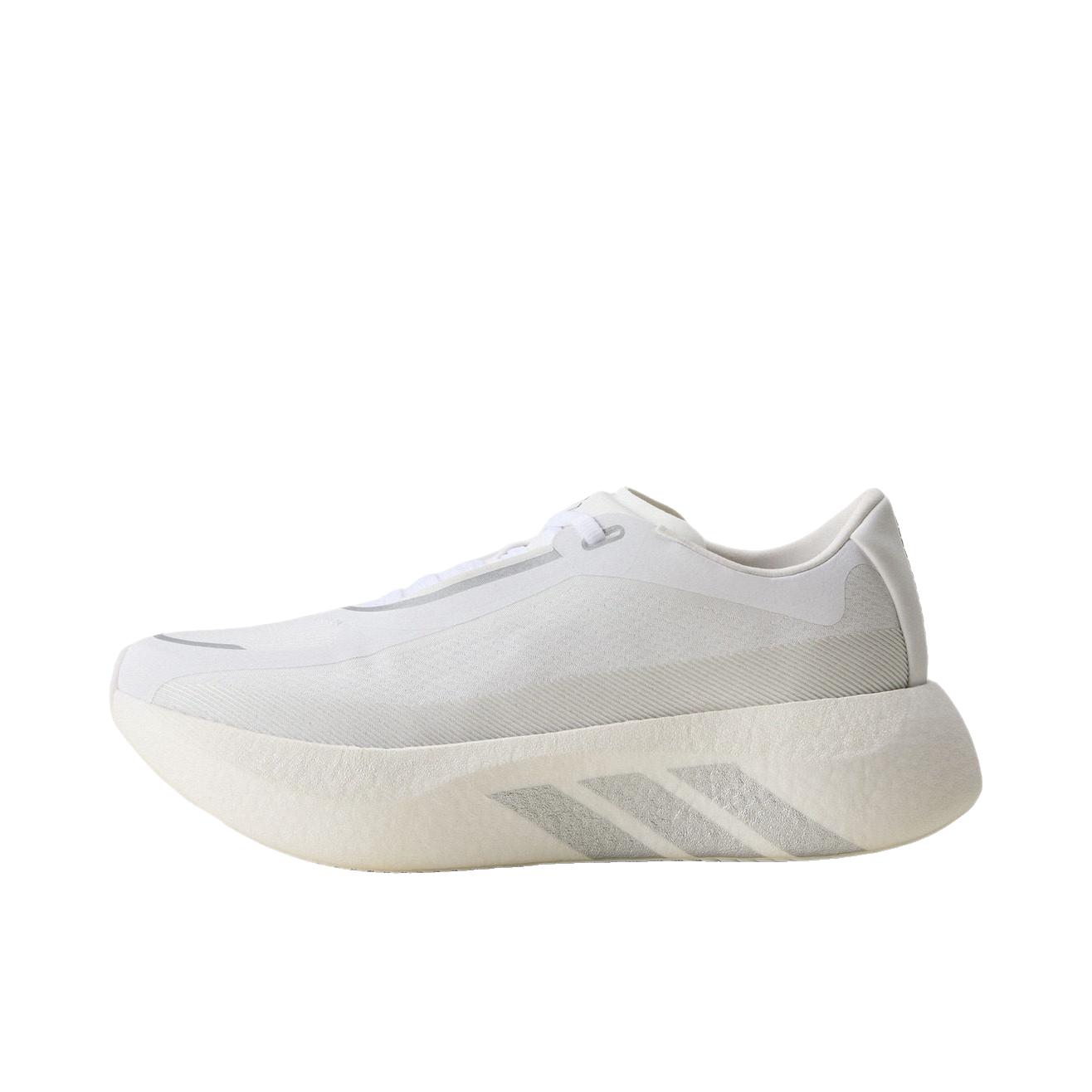 推荐商品：adidas Hyperboost Edge 跑鞋 系带圆头厚底贴合 白色/金属银/白金属