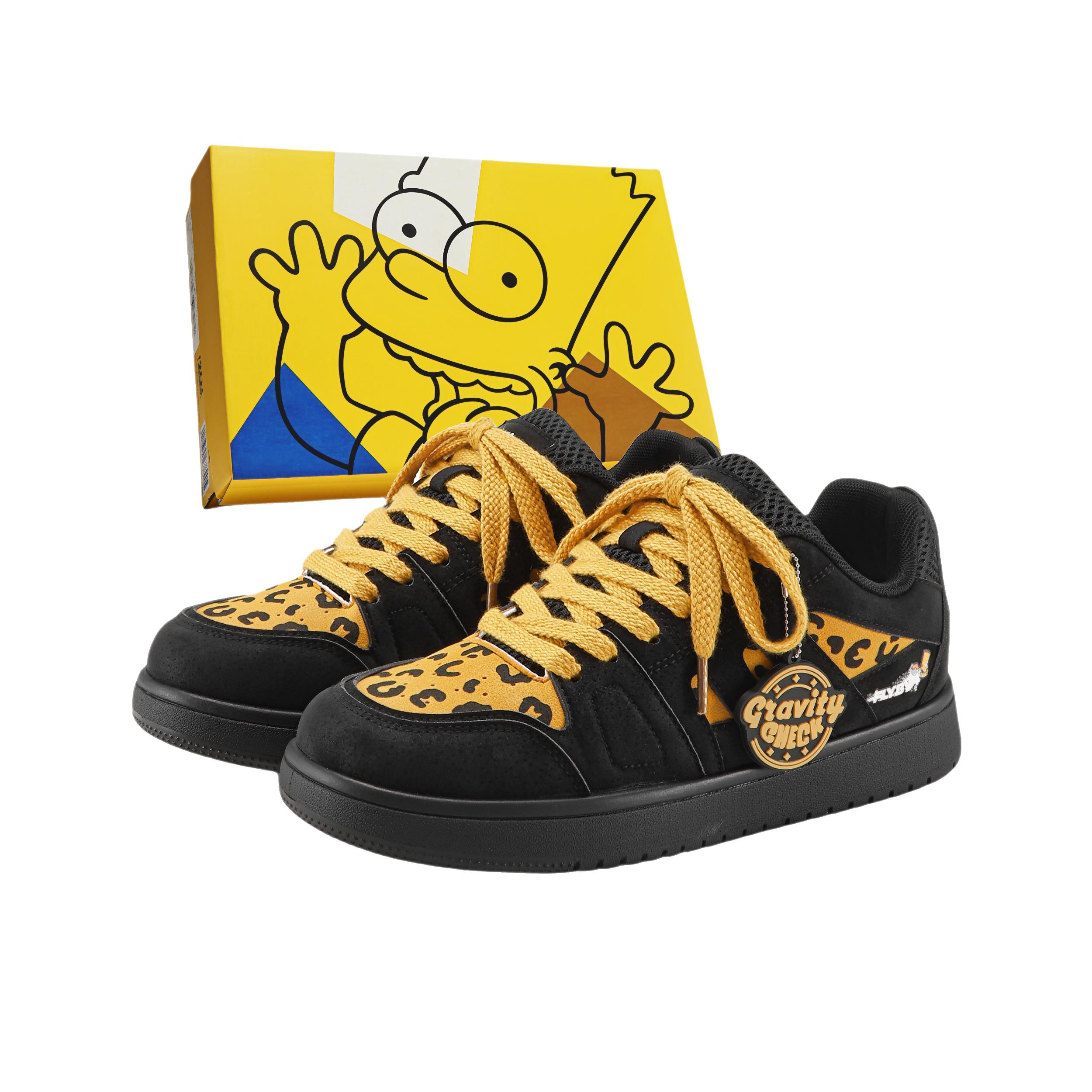 推荐商品：The Simpsons/辛普森一家 空军一号 板鞋 支撑皮革街头运动风防水包裹性增高 国内/亚太版本/礼盒款/豹纹黄