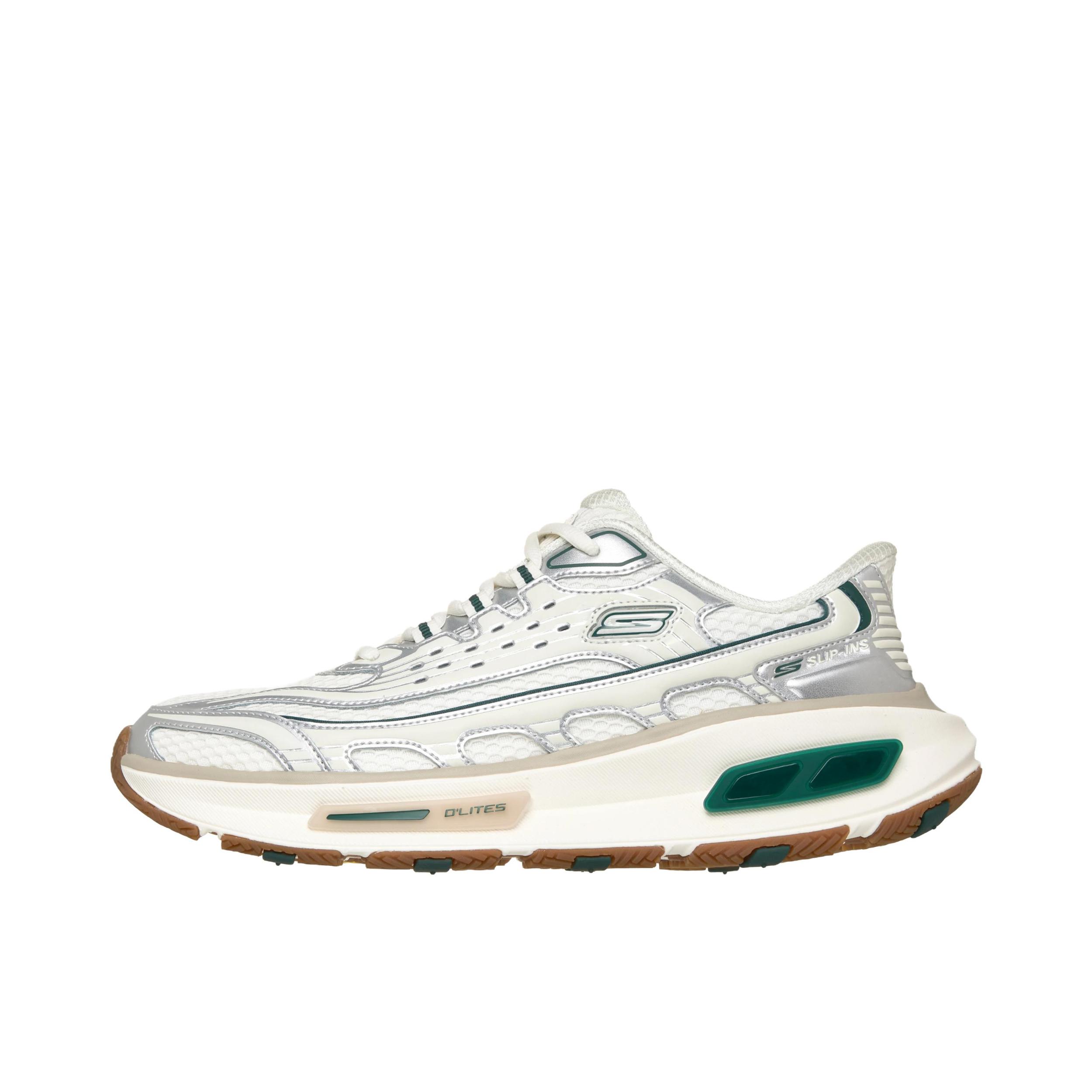 推荐商品：Skechers/斯凯奇 Arch Fit D'Lites 330 老爹鞋 耐磨透气舒适 米色/白色/绿色 