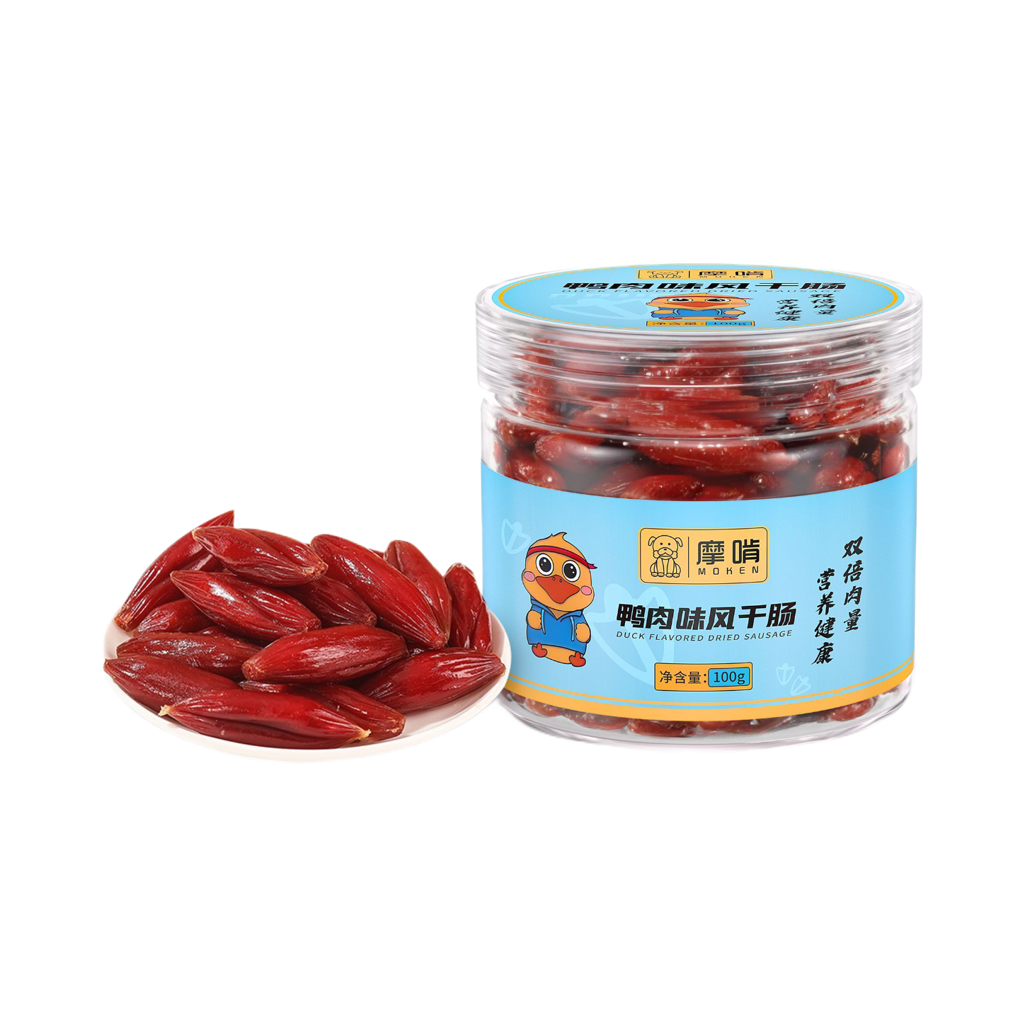 推荐商品：Moken/摩啃 三个月以上 鸭肉味风干肠 营养解馋肠胃舒畅易消化