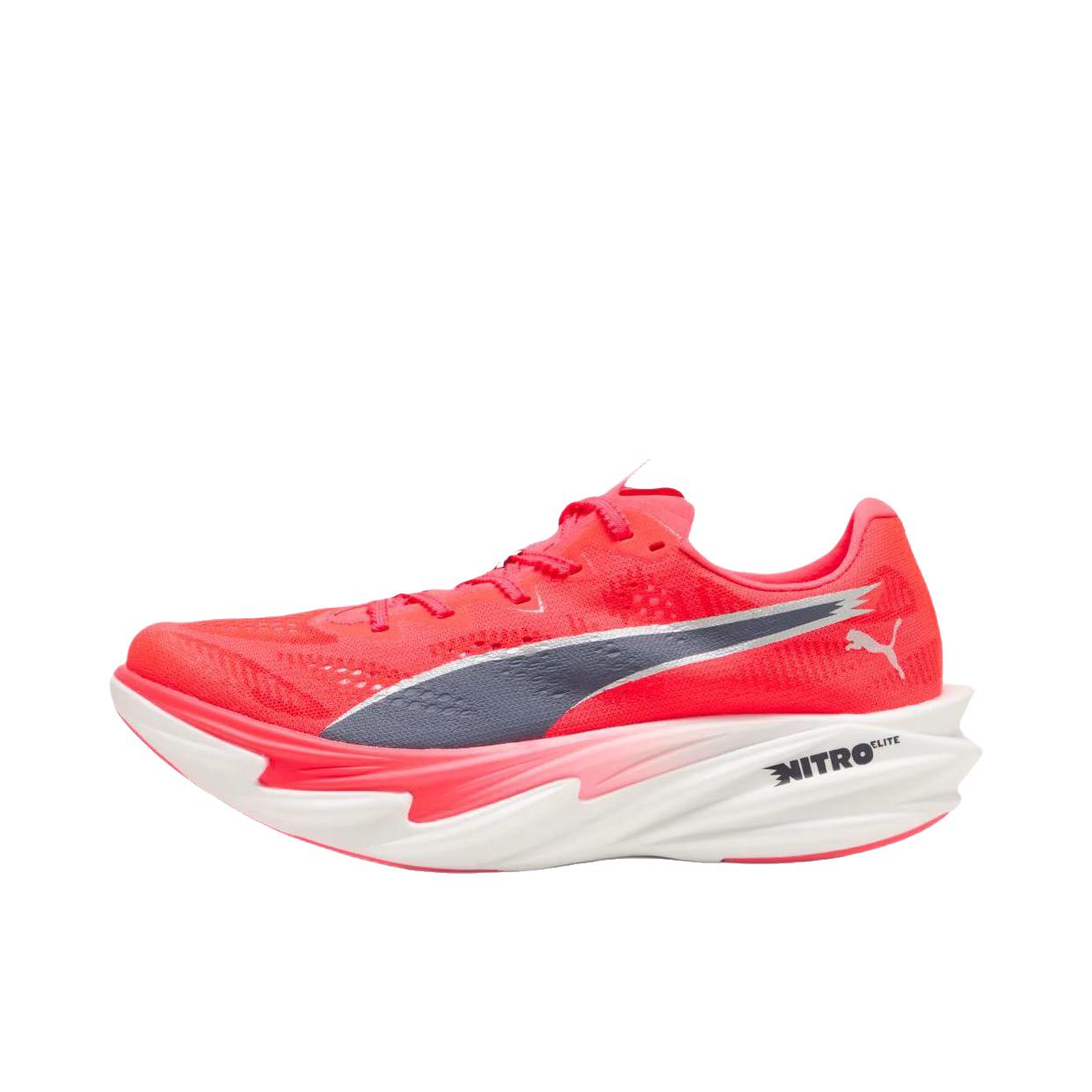 推荐商品：Puma/彪马 deviate nitro Elite 4 跑鞋 舒适时尚轻便防滑回弹贴合长距离竞速比赛 女款/红色/灰色