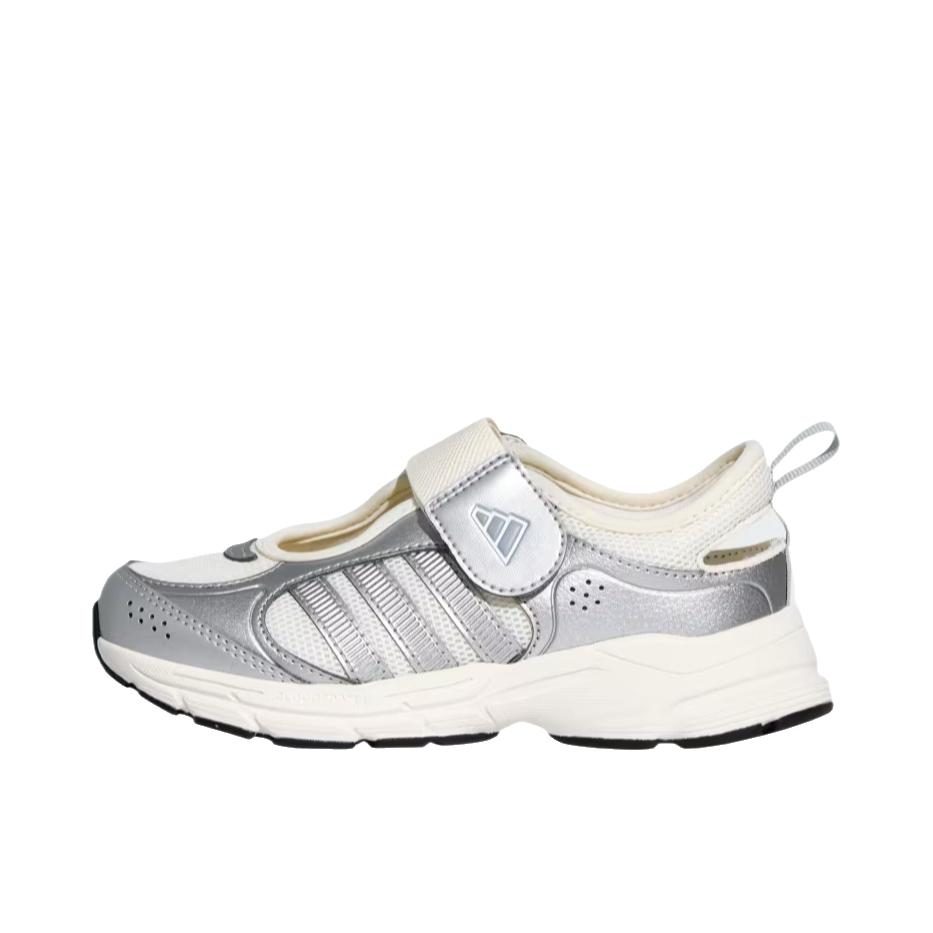 推荐商品：adidas spiritain MARY JANE 运动休闲鞋 复古舒适透气 大童/核心白/银色金属/光环银