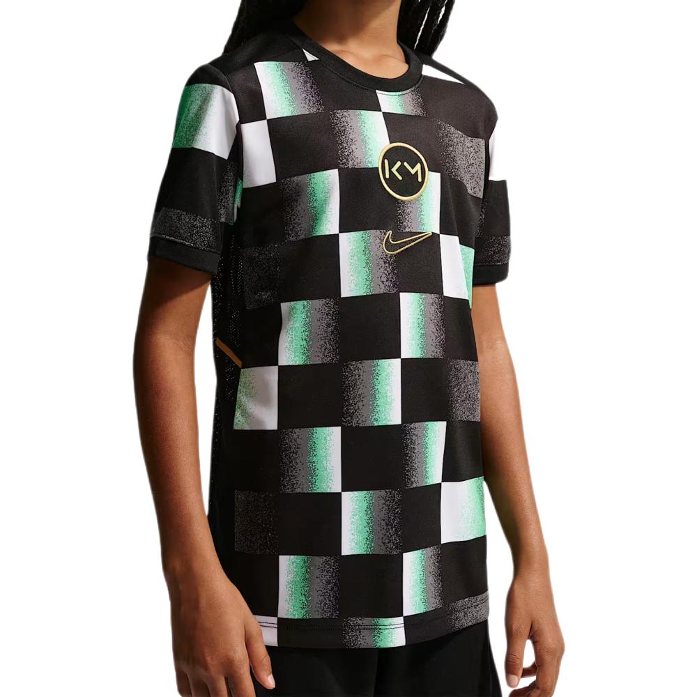 推荐商品：Nike/耐克童装 吸湿速干短袖足球服 中大童 黑/元素金/金属金