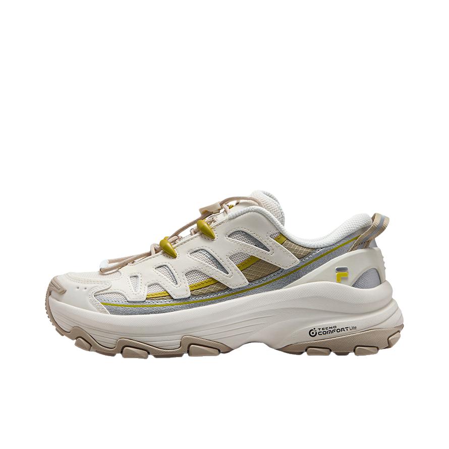 推荐商品：FILA/斐乐 COMO U 老爹鞋 透气舒适百搭 女款/豆腐白/新月绿