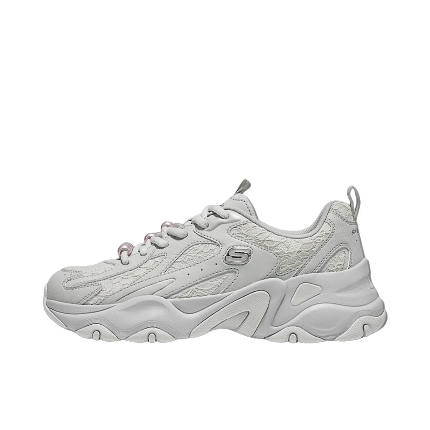 推荐商品：Skechers/斯凯奇  D'LITES 5.0 熊猫鞋5代 老爹鞋 厚底增高 轻质缓震 防滑耐磨 舒适百搭  女款/灰色