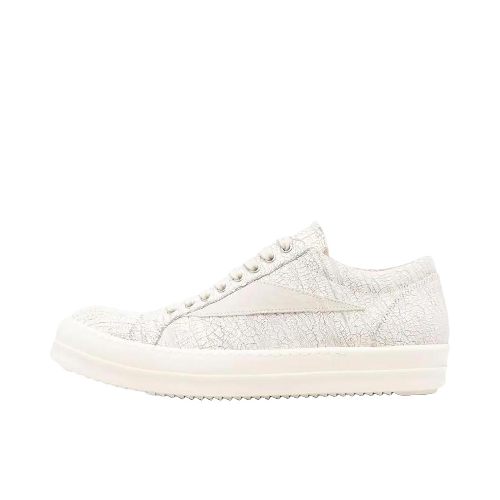 推荐商品：Rick Owens Vintage 板鞋 麂皮圆头系带低帮 珍珠白