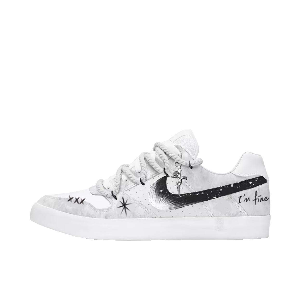 推荐商品：【定制球鞋】Nike SB Delta 防滑耐磨 减震轻便 做旧 低帮 街头 简约 合成革 复古百搭 板鞋 水泥烬灰