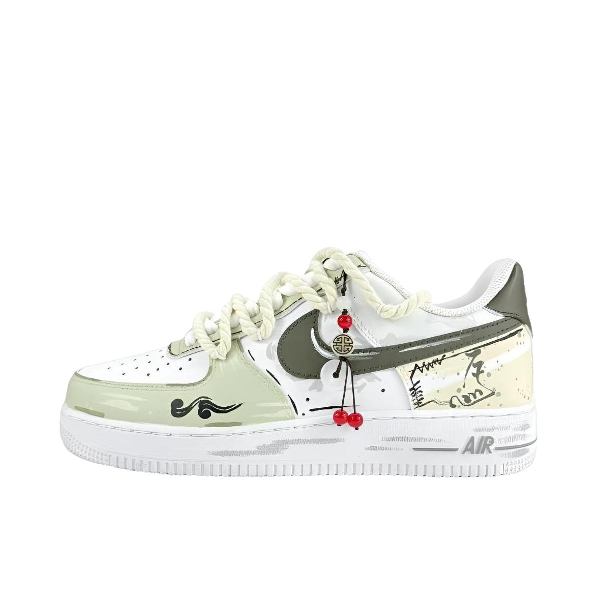 推荐商品：【定制款】 Nike Air Force 1 板鞋 防滑减震耐磨低帮增高 青灰轨迹