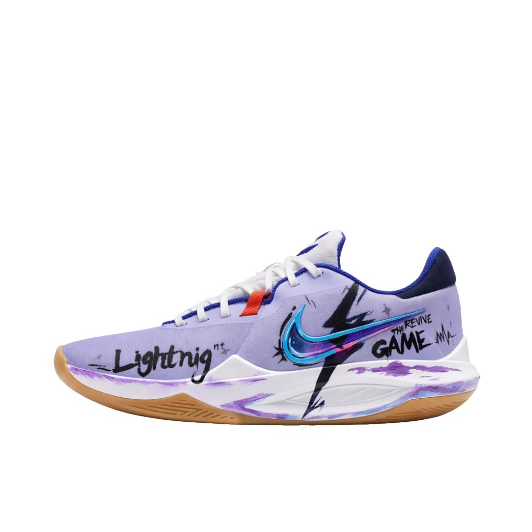 推荐商品：【定制球鞋】Nike Precision 6 篮球鞋 舒适减震防滑耐磨低帮系带支撑潮流时尚百搭 紫电狂潮