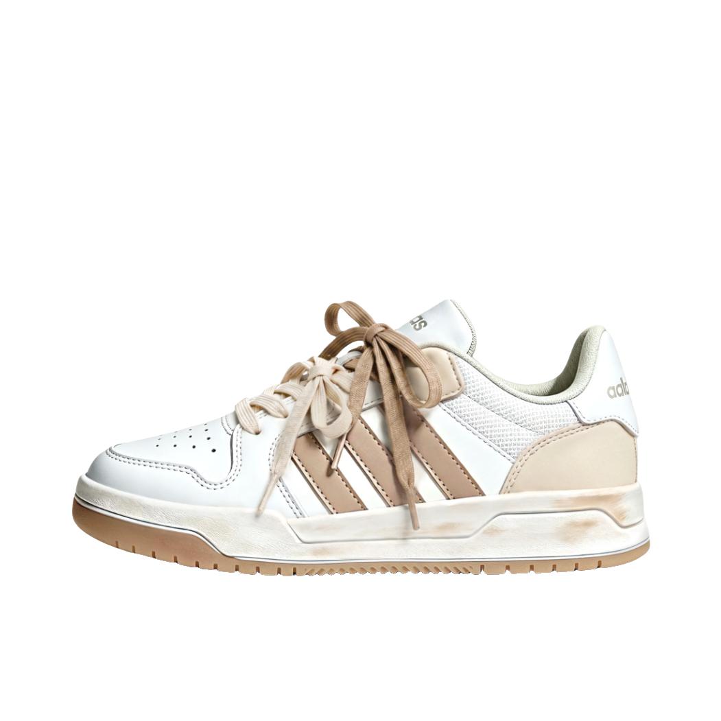 推荐商品：【定制球鞋】adidas neo Entrap 低帮 圆头 系带 防滑耐磨 百搭复古 简约时尚 板鞋 奶咖浅序