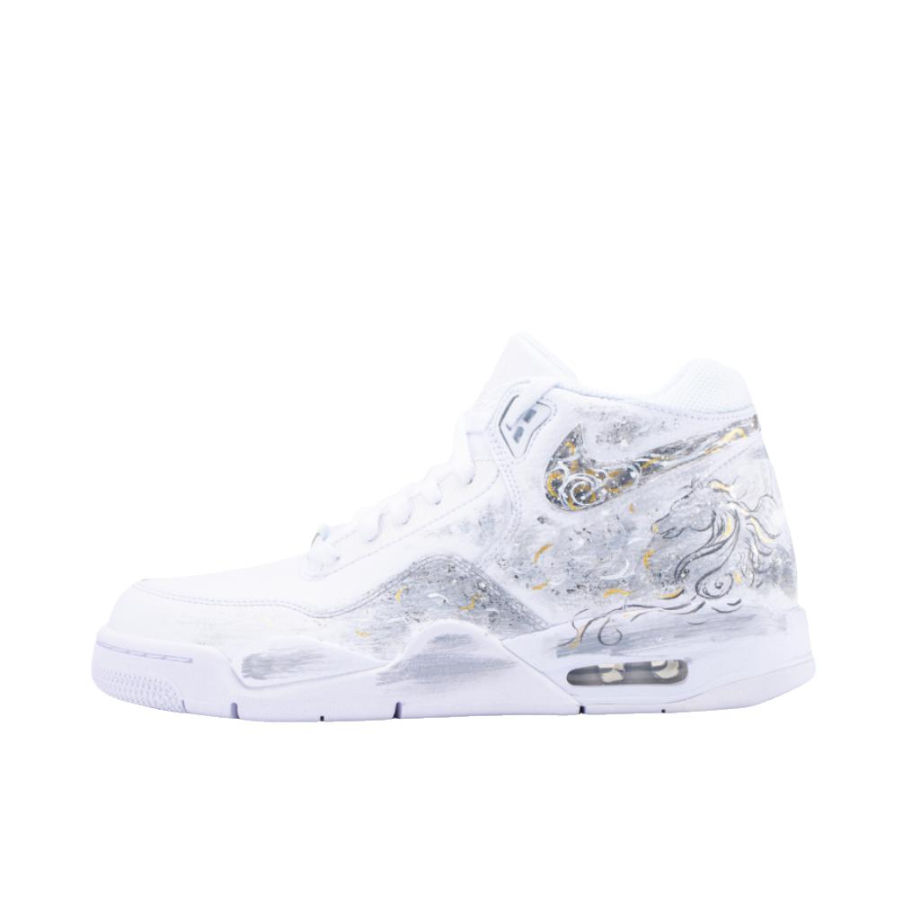 推荐商品：【定制球鞋】Nike Flight Legacy 高帮 舒适减震 防滑耐磨 潮流简约 防水 复古百搭 篮球鞋 银雾金鬃