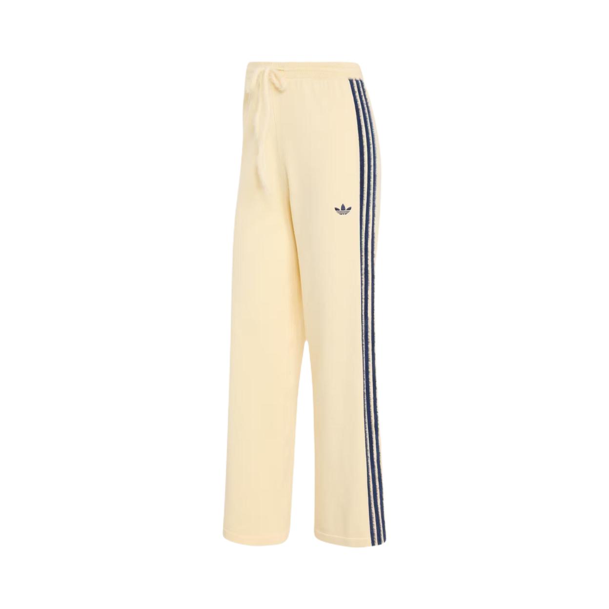 adidas Originals/三叶草 条纹Logo图案针织运动长裤 女装 KS7363 暖香草