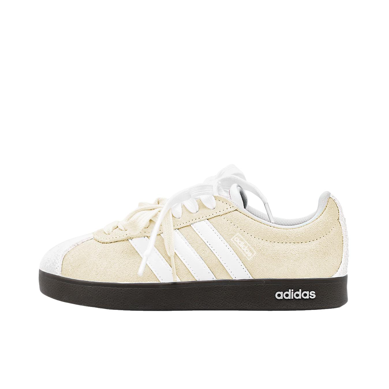 推荐商品：【定制球鞋】Adidas neo VL Court 2.0 德训鞋 板鞋 复古轻便耐磨芭蕾风甜美文艺抗冲击性防水 奶杏曲奇
