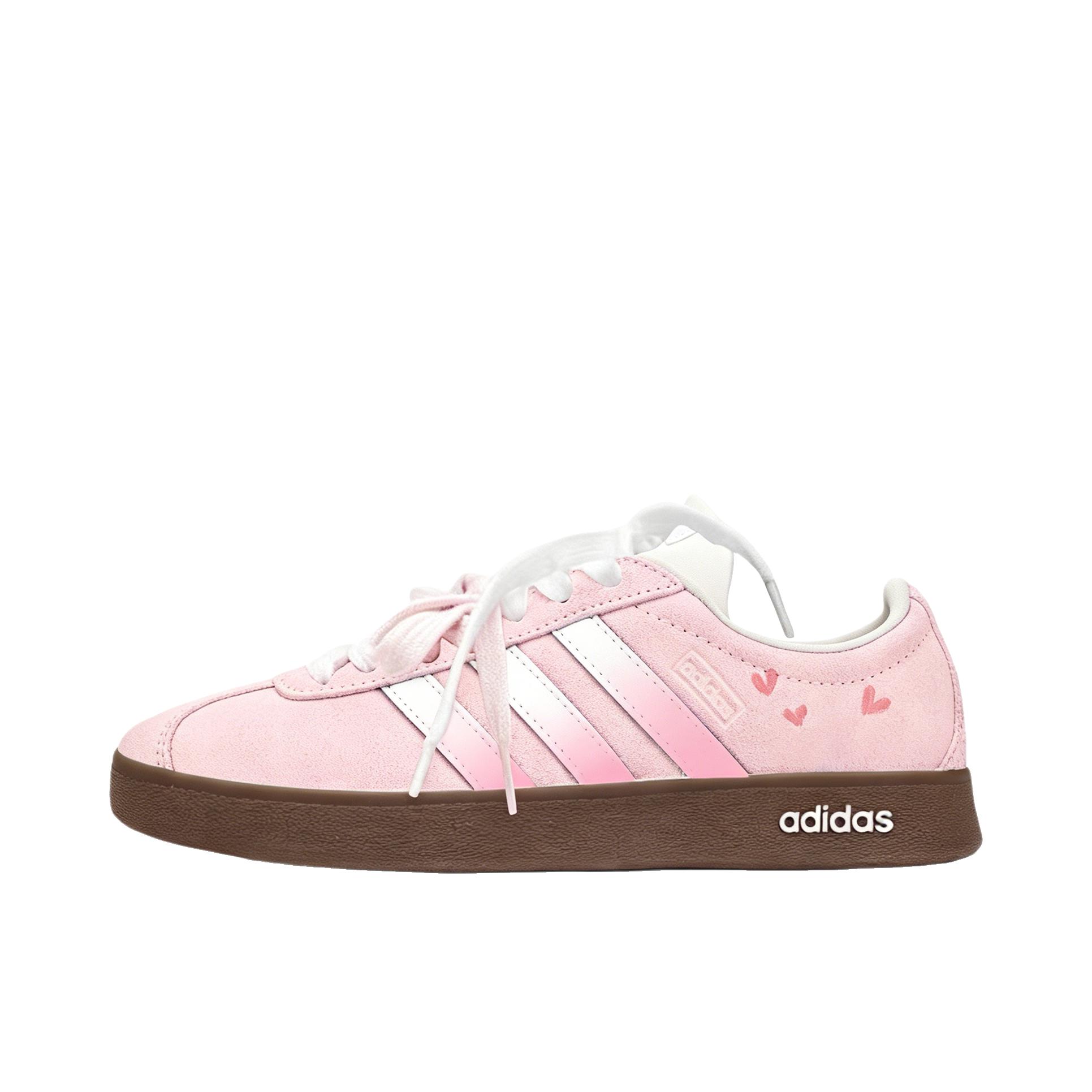 推荐商品：【定制球鞋】Adidas neo VL Court 2.0 德训鞋 板鞋 复古轻便耐磨芭蕾风甜美文艺抗冲击性防水 草莓奶油
