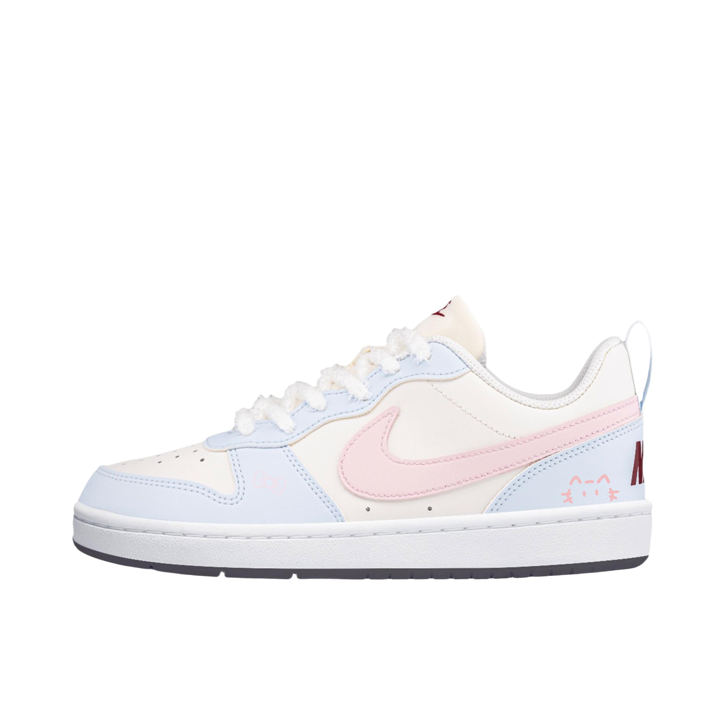 推荐商品：【定制球鞋】 Nike Court Borough 2 板鞋 包裹性增高减龄解构风合成革美式防滑复古轻便 海盐喵喵1.0