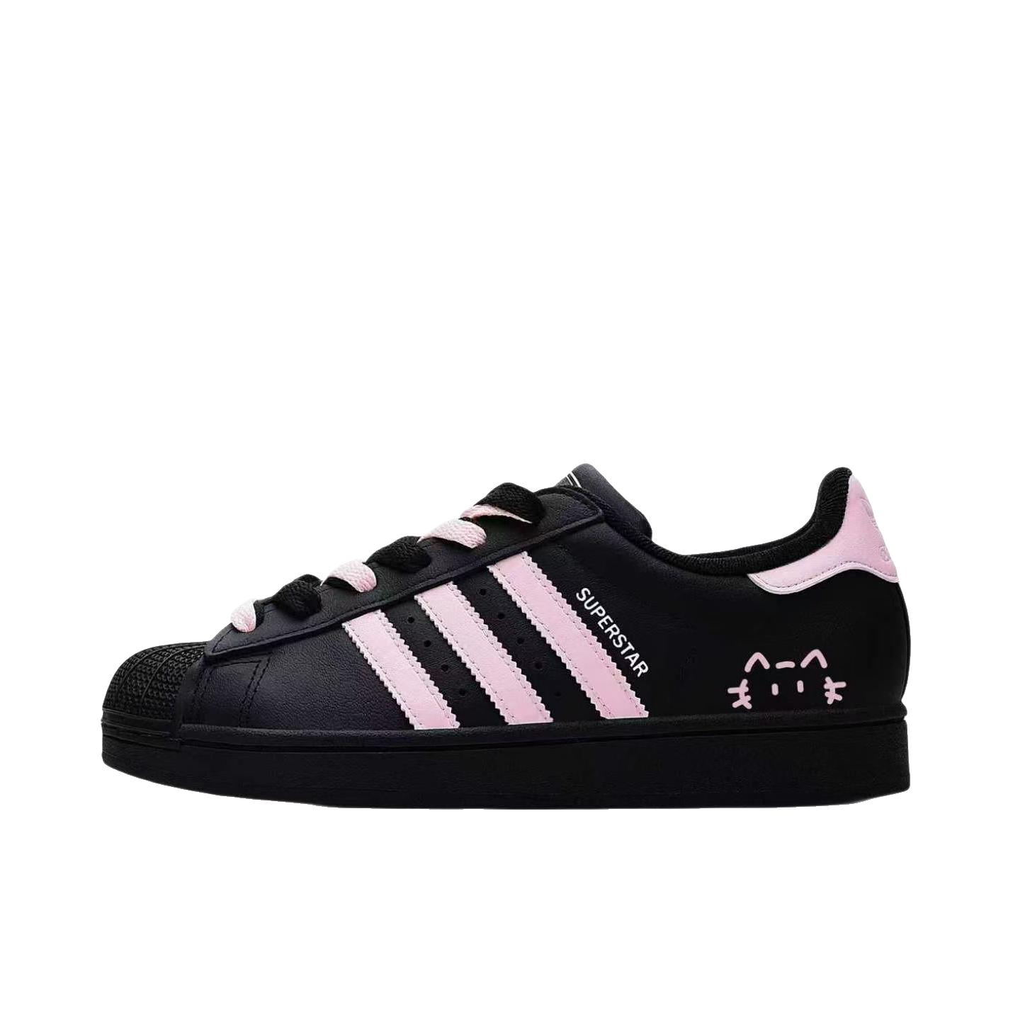 推荐商品：定制款 adidas Originals Superstar 2 板鞋 防滑减震低帮系带 女款/萌趣粉喵
