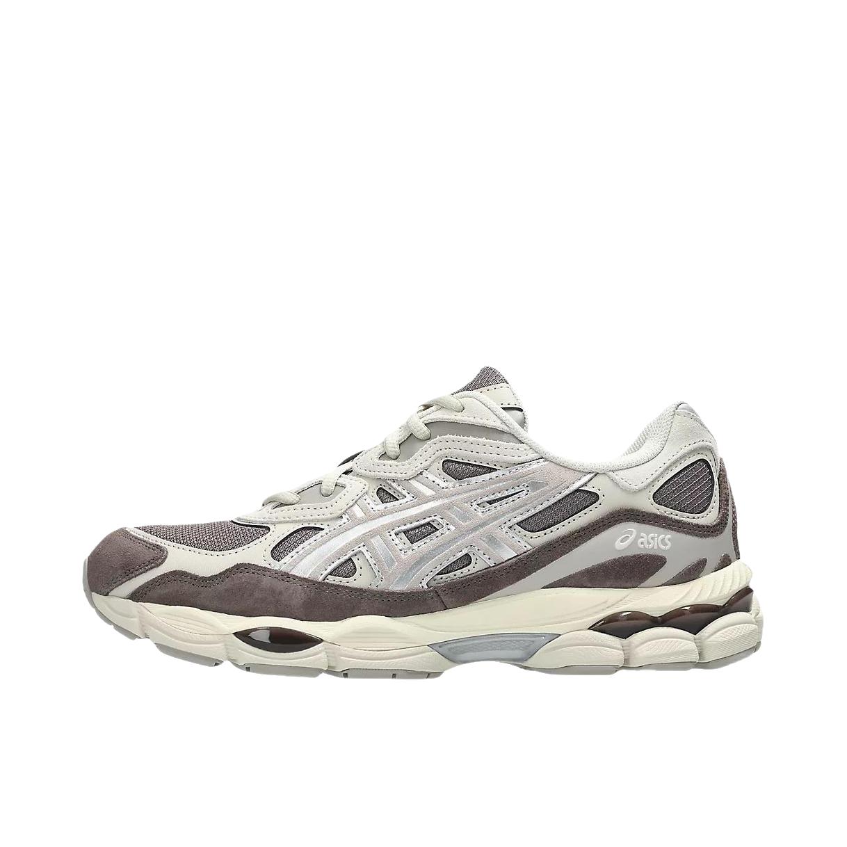推荐商品：Asics/亚瑟士 Gel-NYC 跑鞋 圆头缓震防滑耐磨机能风复古潮流织物合成革贴合支撑耐穿 米色/白色/褐色