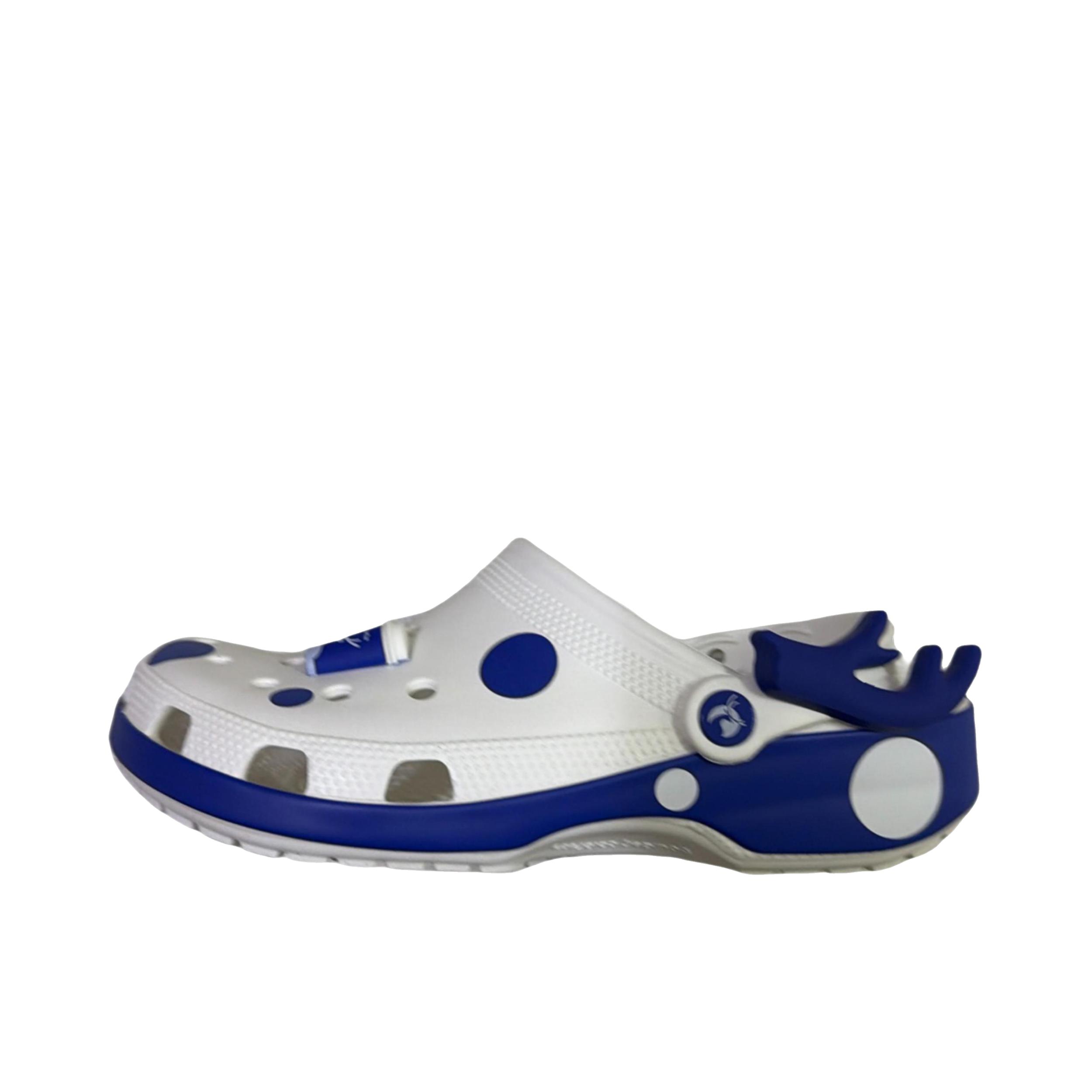 推荐商品：Crocs/卡骆驰 凉鞋 时尚潮流舒适百搭 214518 瑞幸/LUCKIN COFFEE联名/白色/蓝色