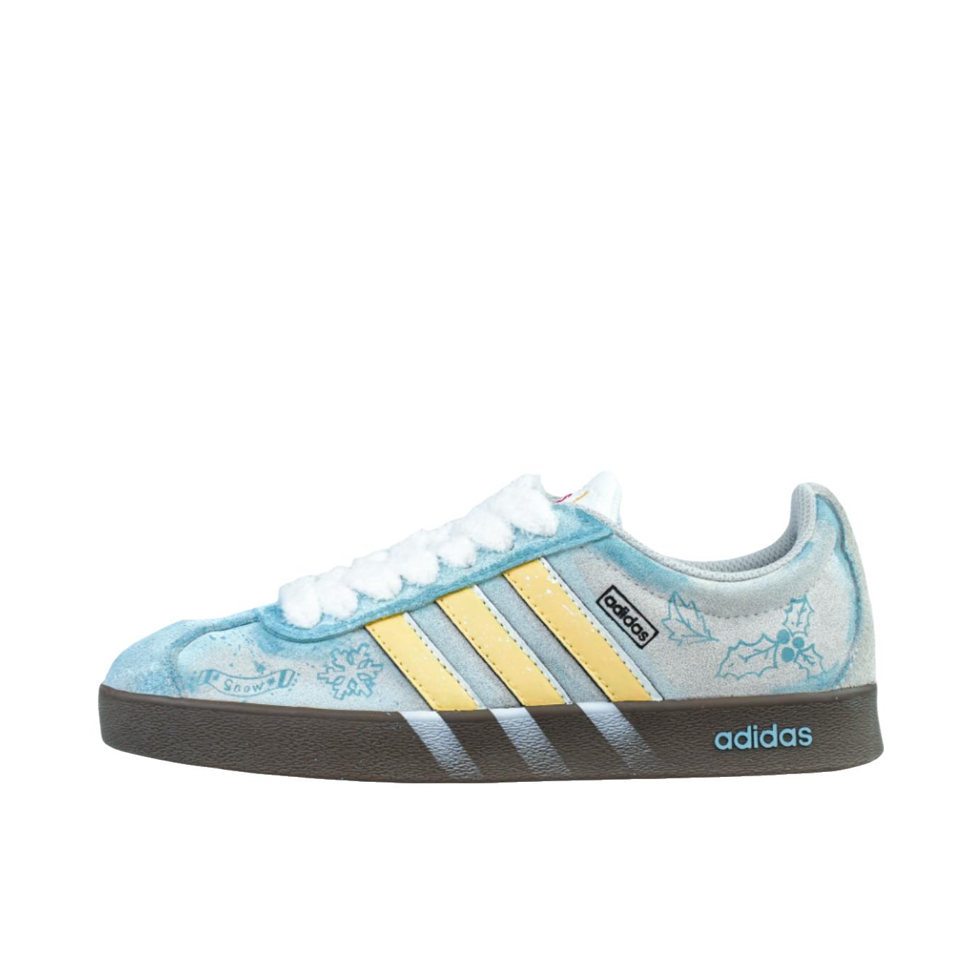 推荐商品：【定制球鞋】Adidas neo VL Court 2.0 德训鞋 板鞋 复古轻便耐磨芭蕾风甜美文艺抗冲击性防水 雪花