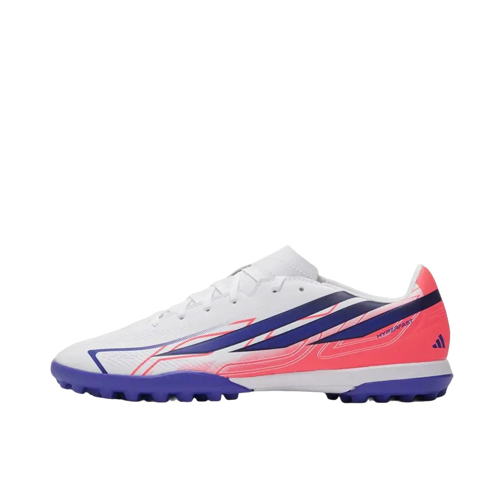 推荐商品：adidas F50 HYPERFAST CLUB TF 足球鞋 胶质碎钉人造草地 白色/蓝色