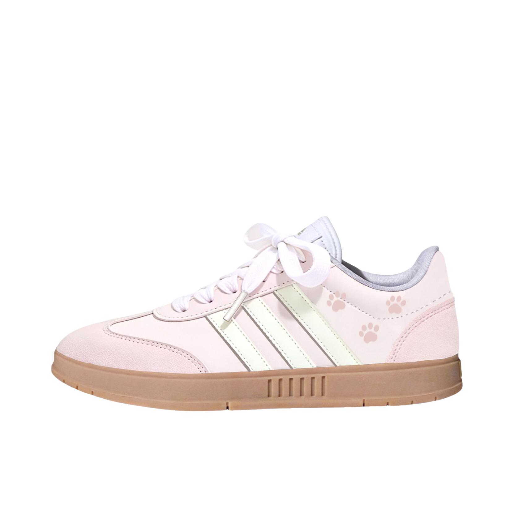 推荐商品：【定制球鞋】adidas neo Gradas 低帮 圆头 平跟 系带 板鞋 粉爪日记