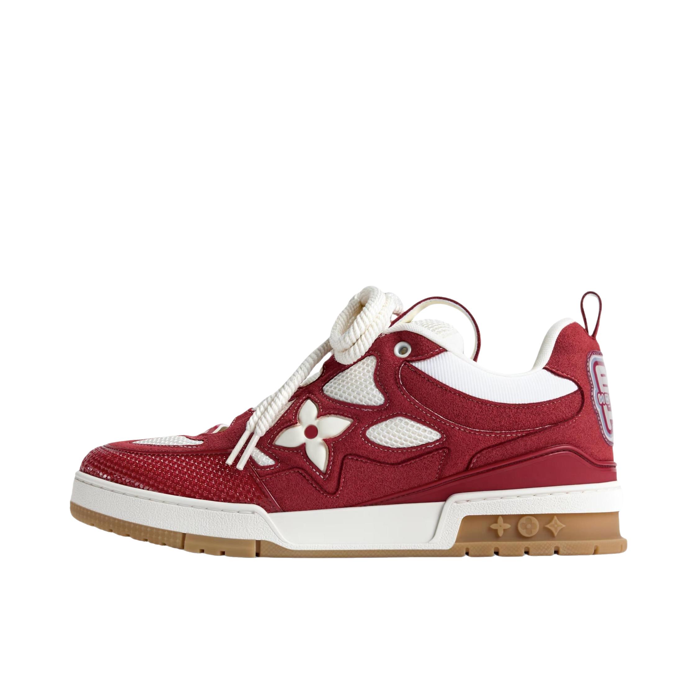推荐商品：Louis Vuitton/路易威登 Skate 板鞋 革网布花卉图案 红色