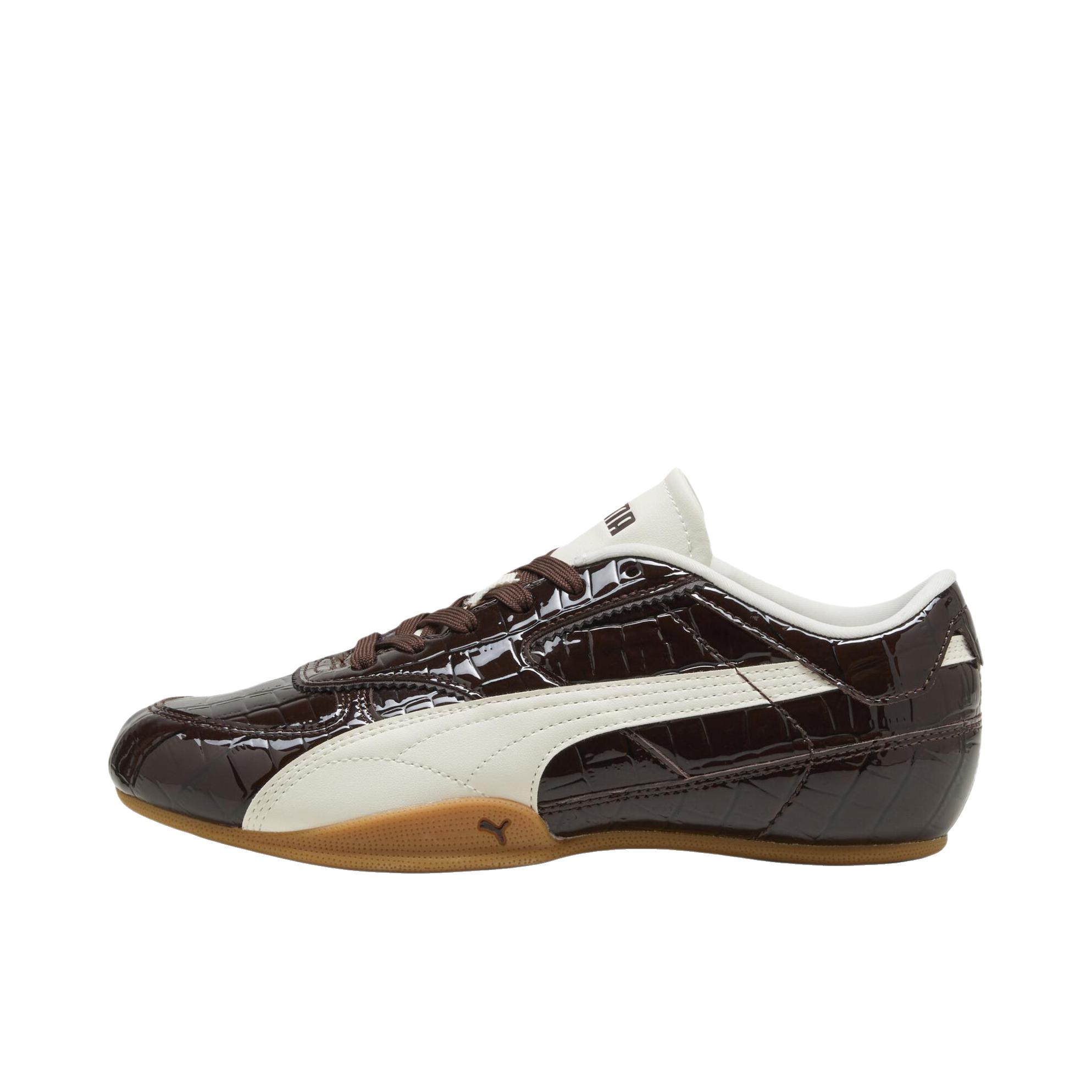 推荐商品：Puma/彪马 Bella Mina Croc 运动休闲鞋 薄底复古户外漆皮 巧克力色/树胶色