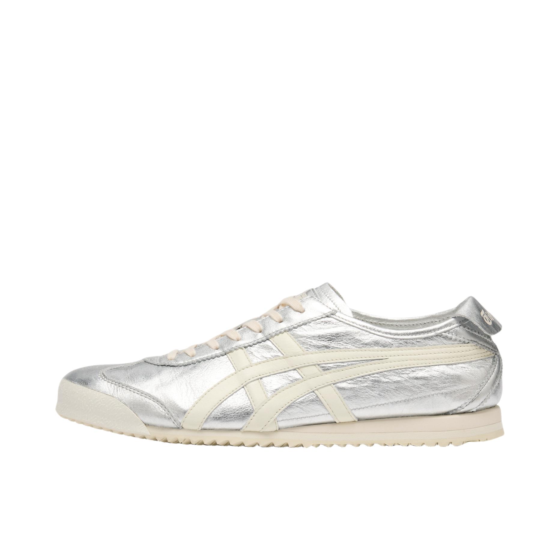 推荐商品：Onitsuka Tiger Mexico 66 德训鞋 运动休闲鞋 复古轻便透气舒适百搭防滑 电镀银/米色